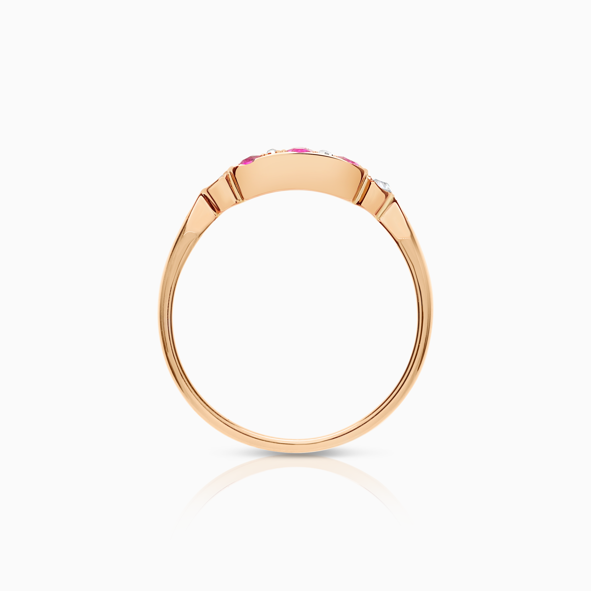 Sapphire diamond ring 1.92g 18K rose gold