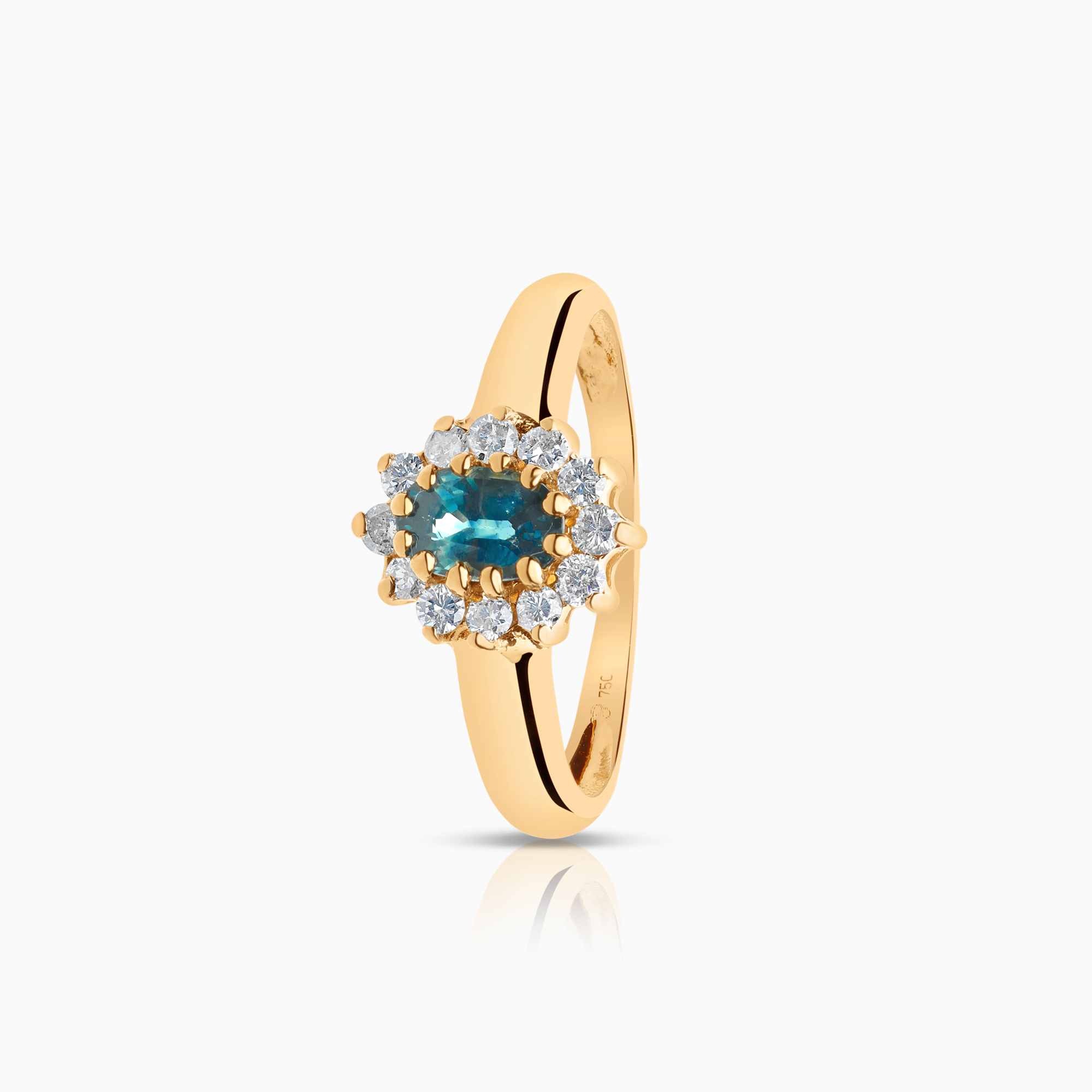 Karmoséring 0,25ct 18K guld