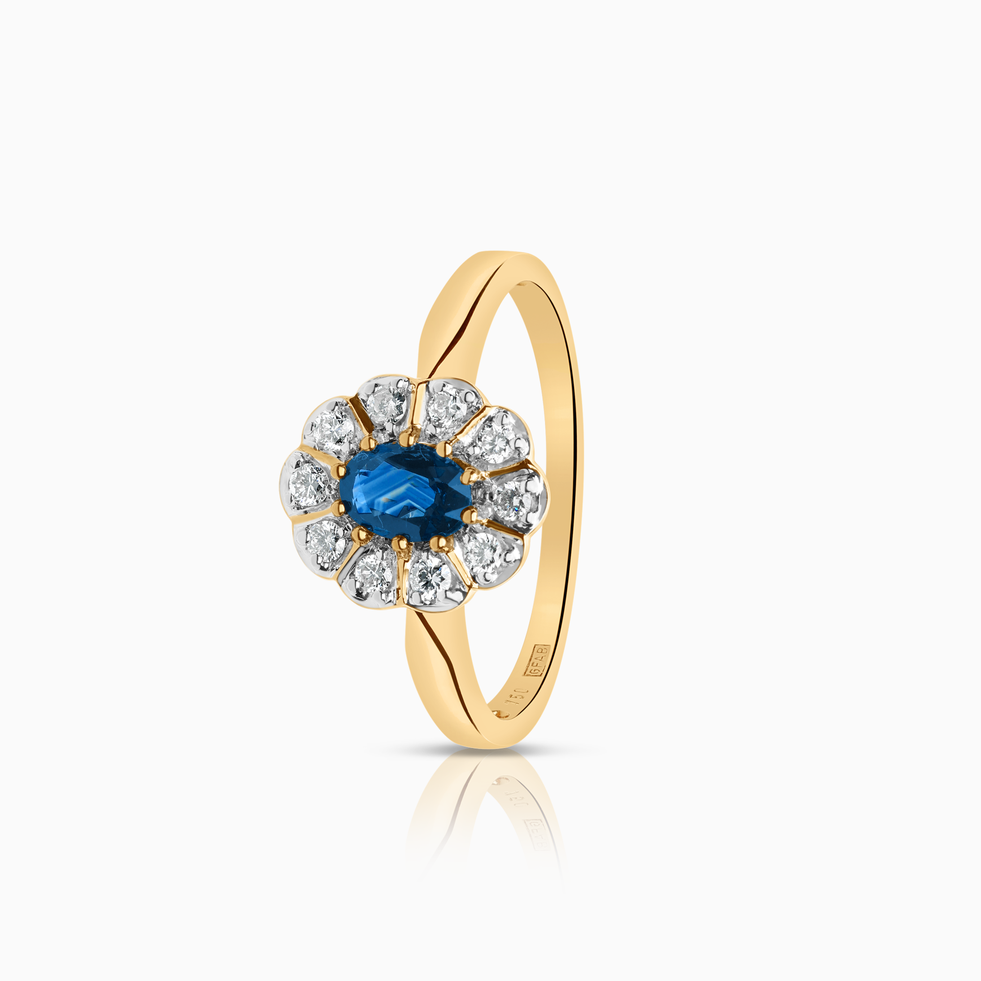 Karmoséring 0,20ct 18K guld