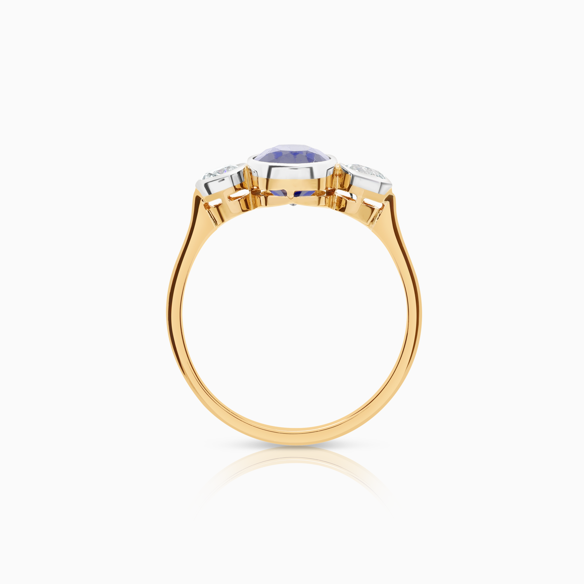 Diamantring safir 0,30ct 18K guld