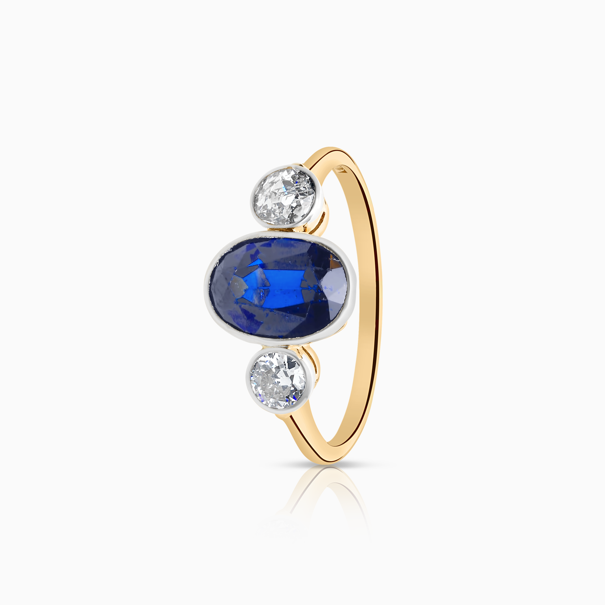 Diamantring safir 0,30ct 18K guld