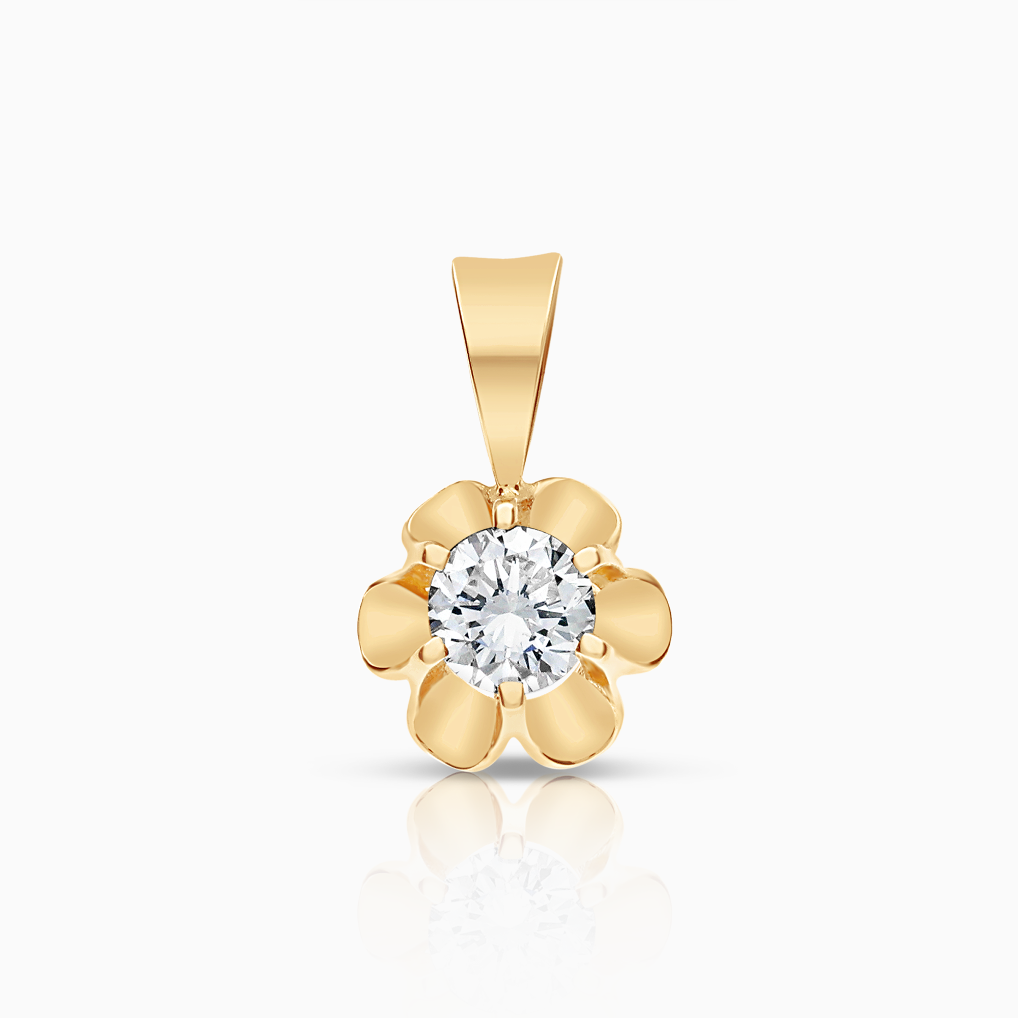 Solitaire pendant 0.23ct 18K gold