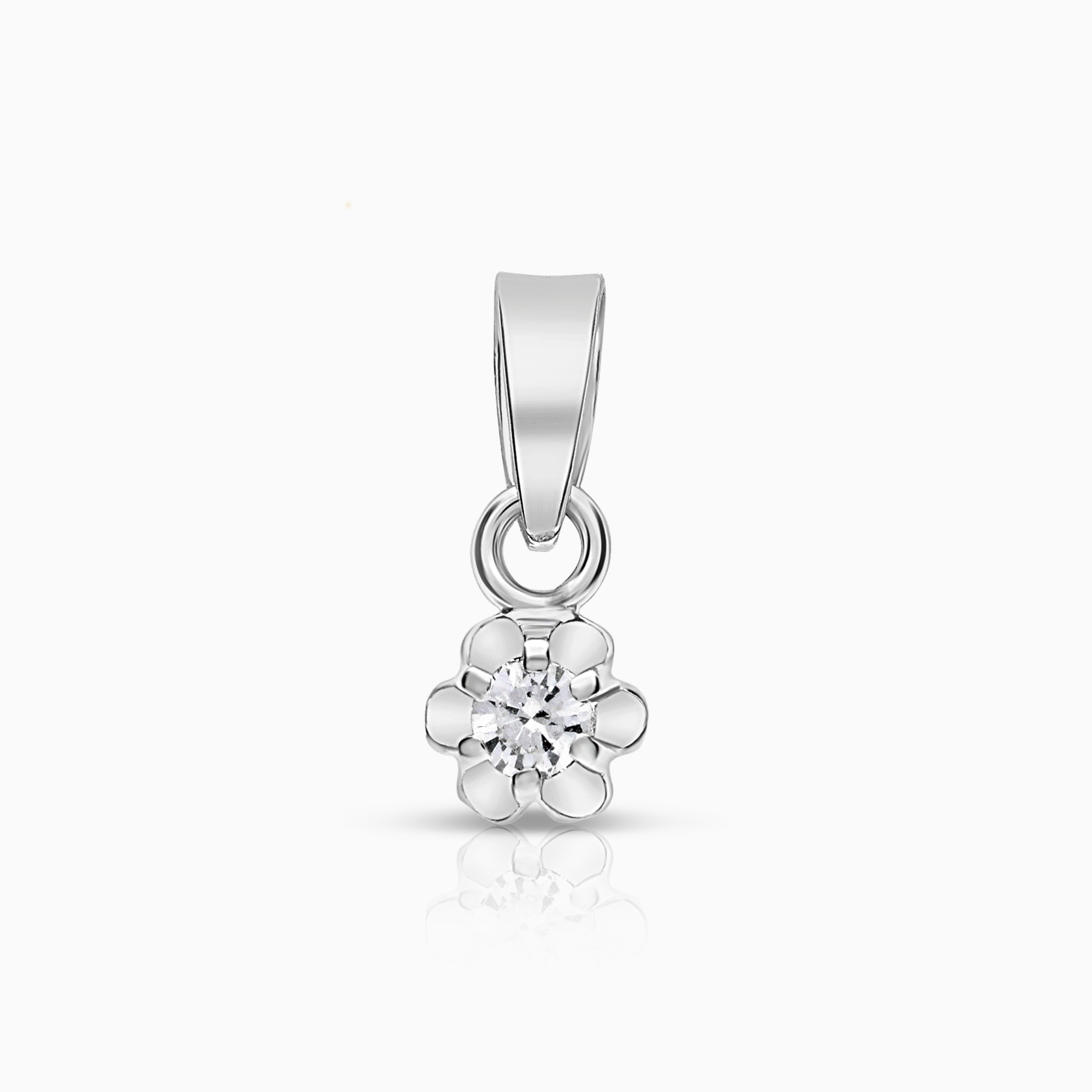 Solitaire pendant 0.05ct 18K white gold