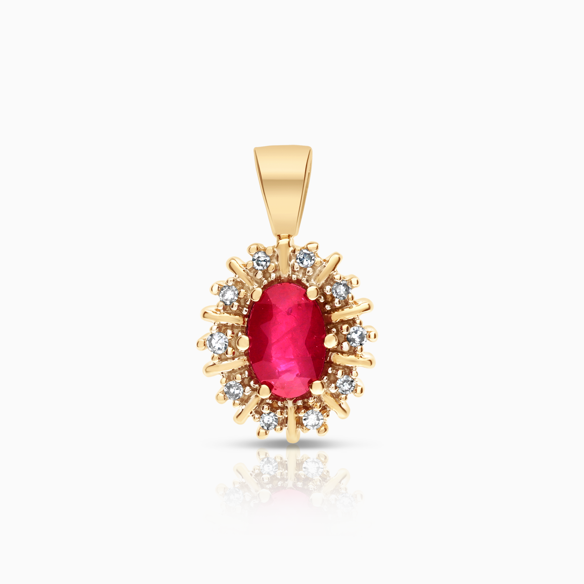 Carnelian pendant 0.05ct 18K gold