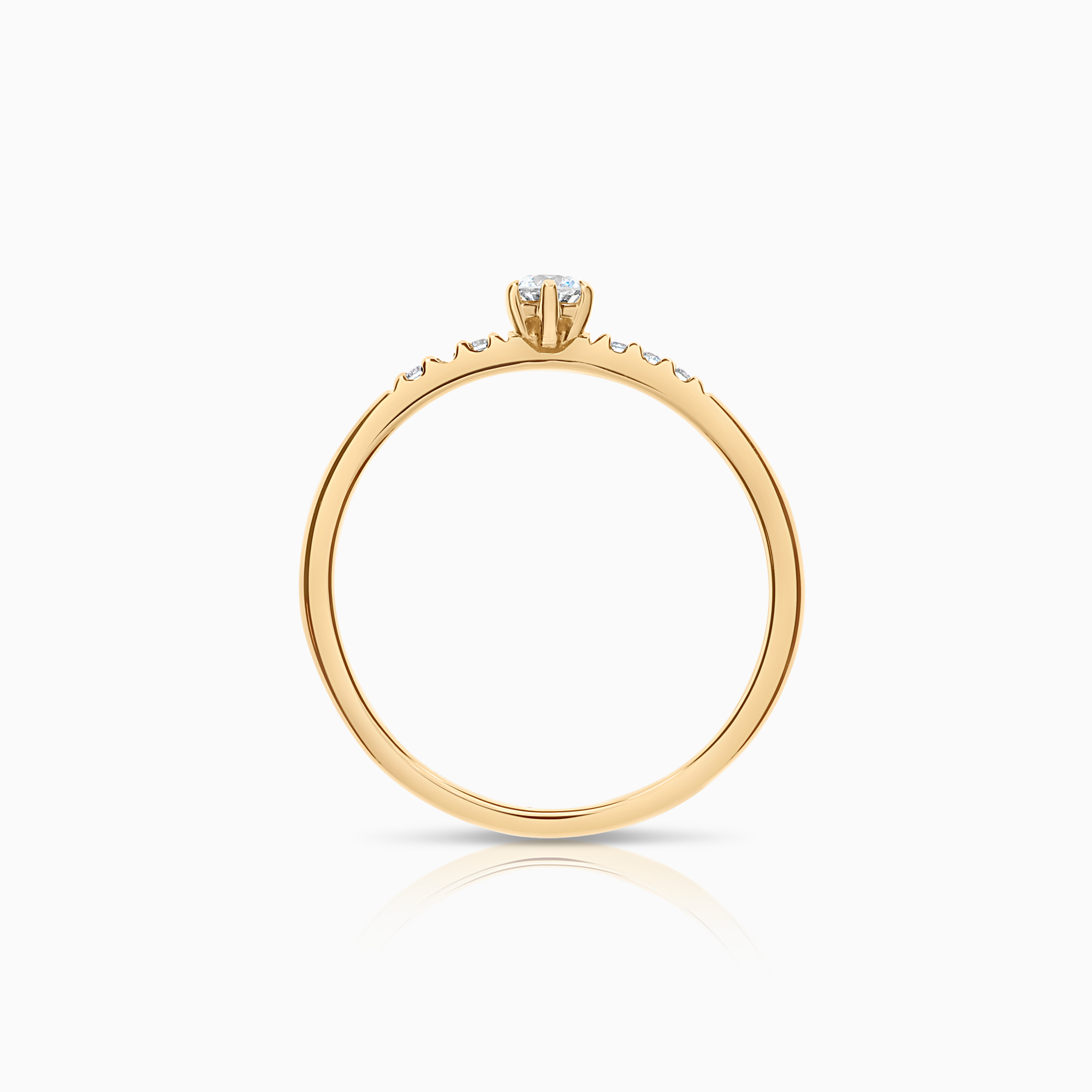 Side stone ring 0.15ct 18K gold