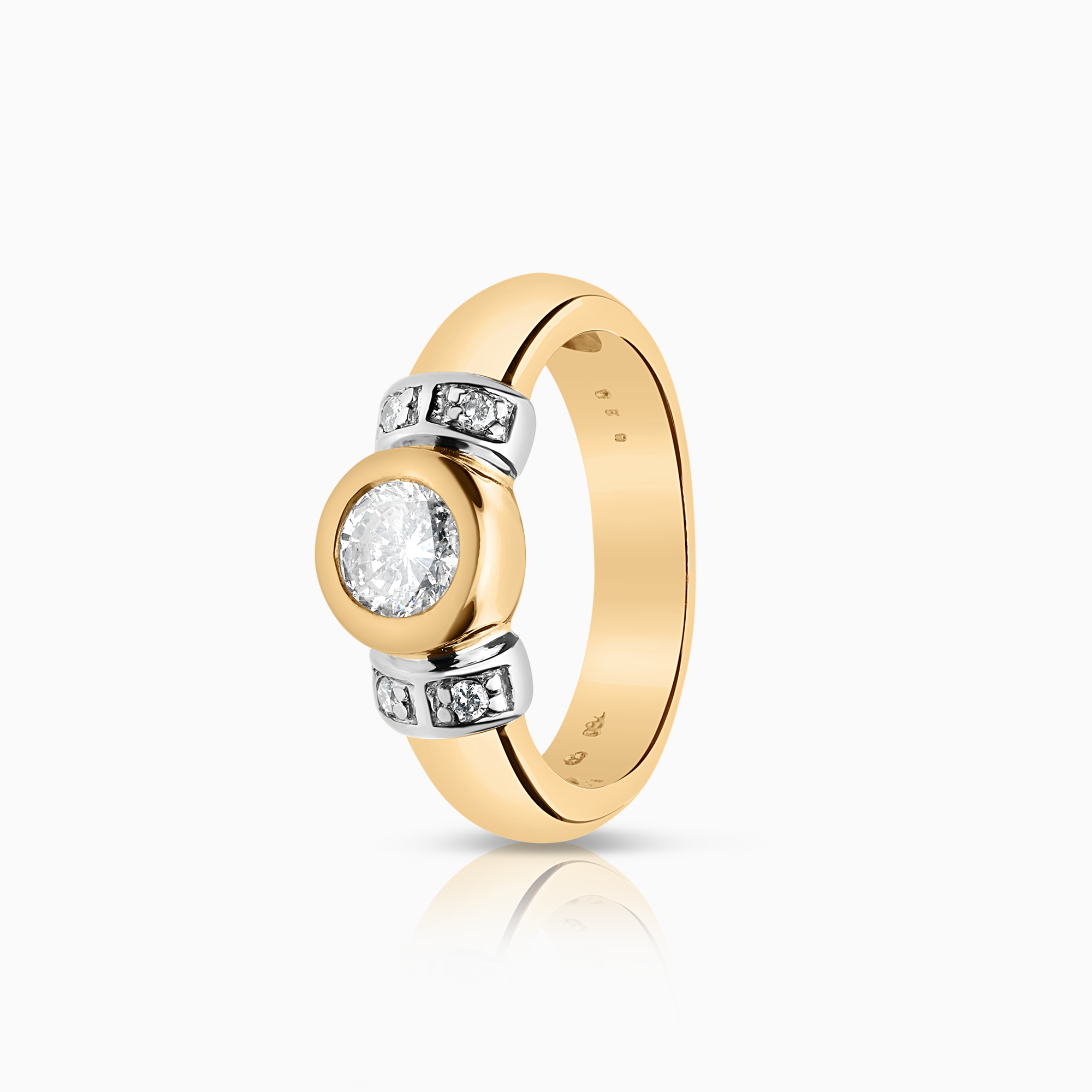 Sidostensring 0,50ct 18K guld