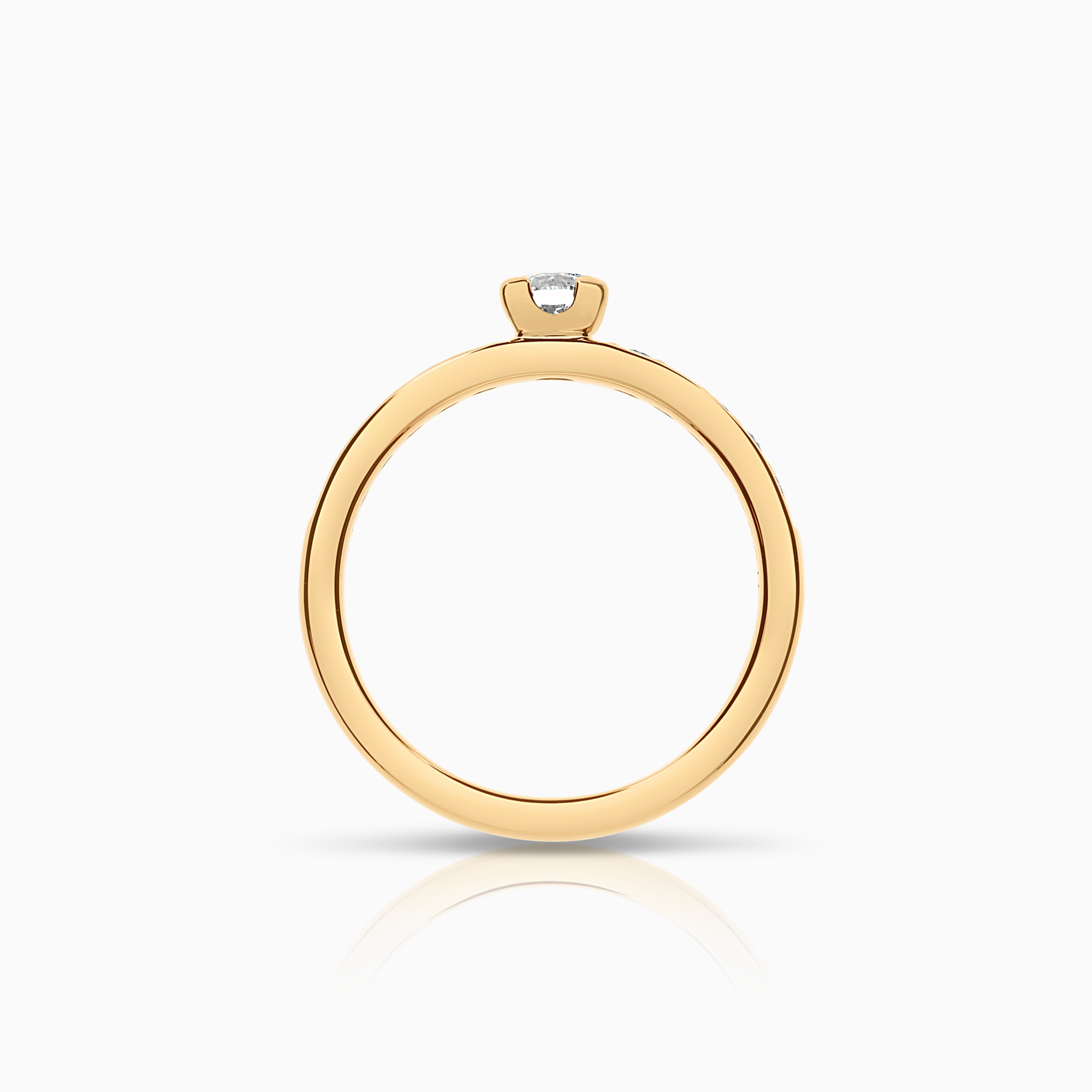 Sidostensring 0,45ct 18K guld