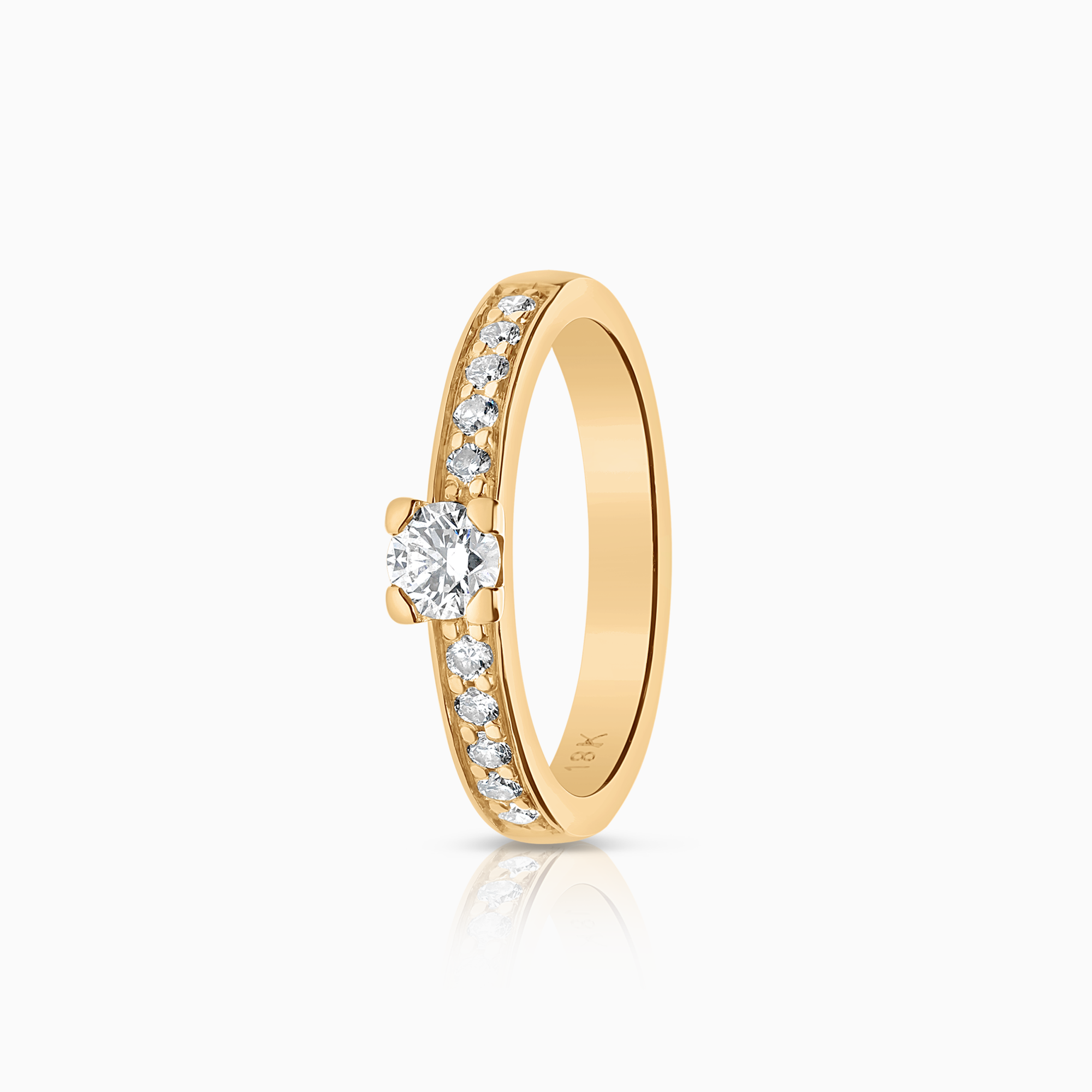 Sidostensring 0,45ct 18K guld