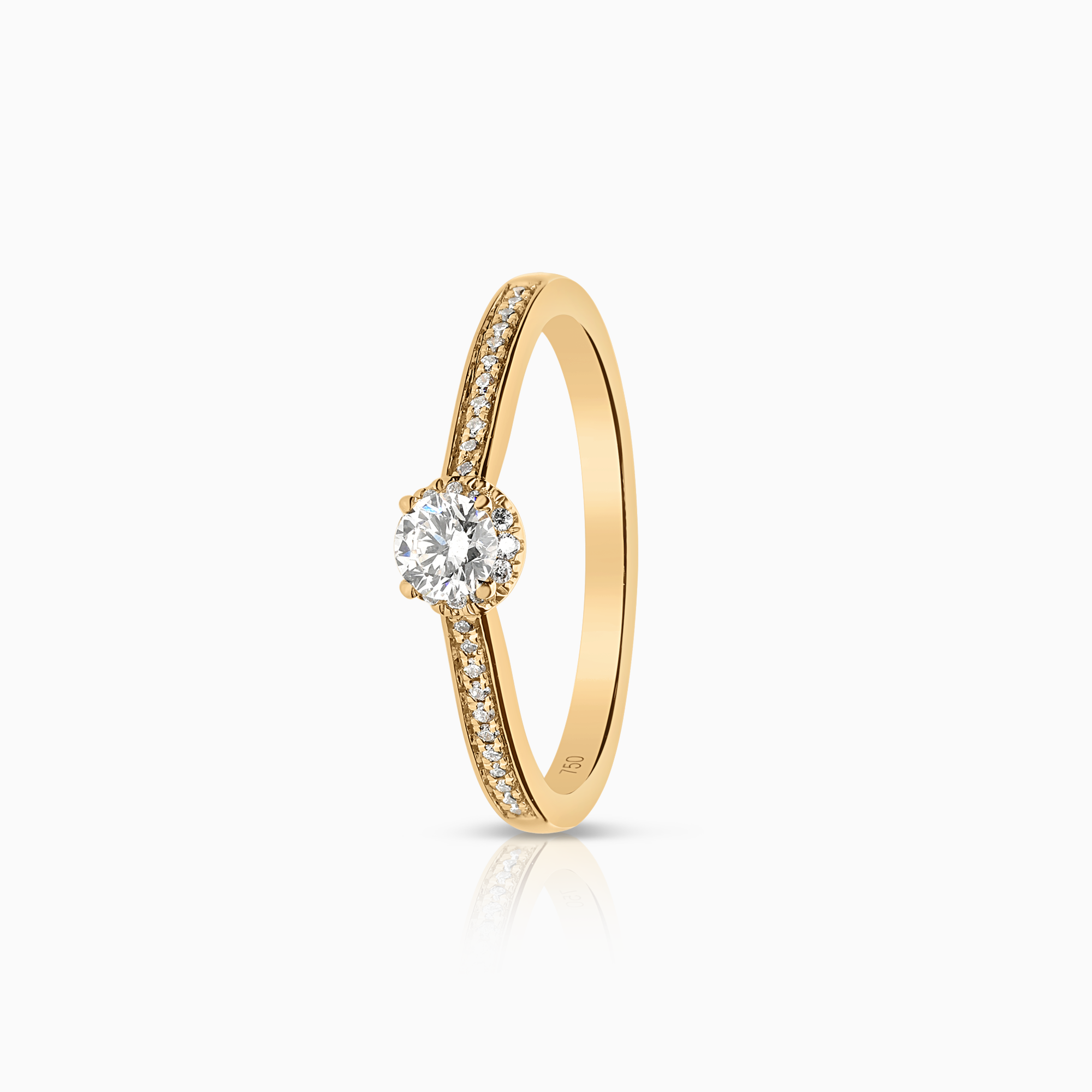 Halo ring 0.29ct 18K gold