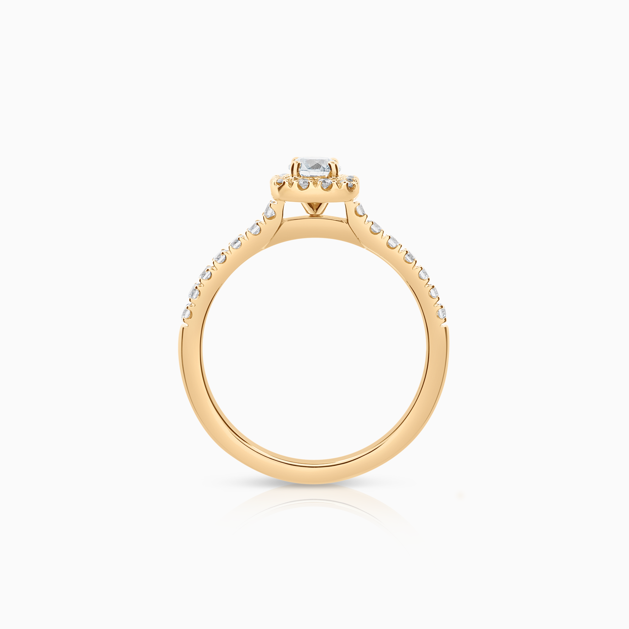 Halo ring 0.64ct 18K gold