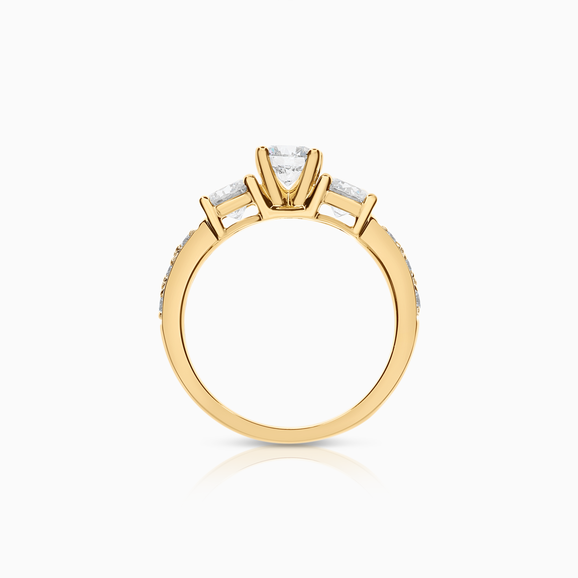 Three-stone ring 1.48ct 18K gold