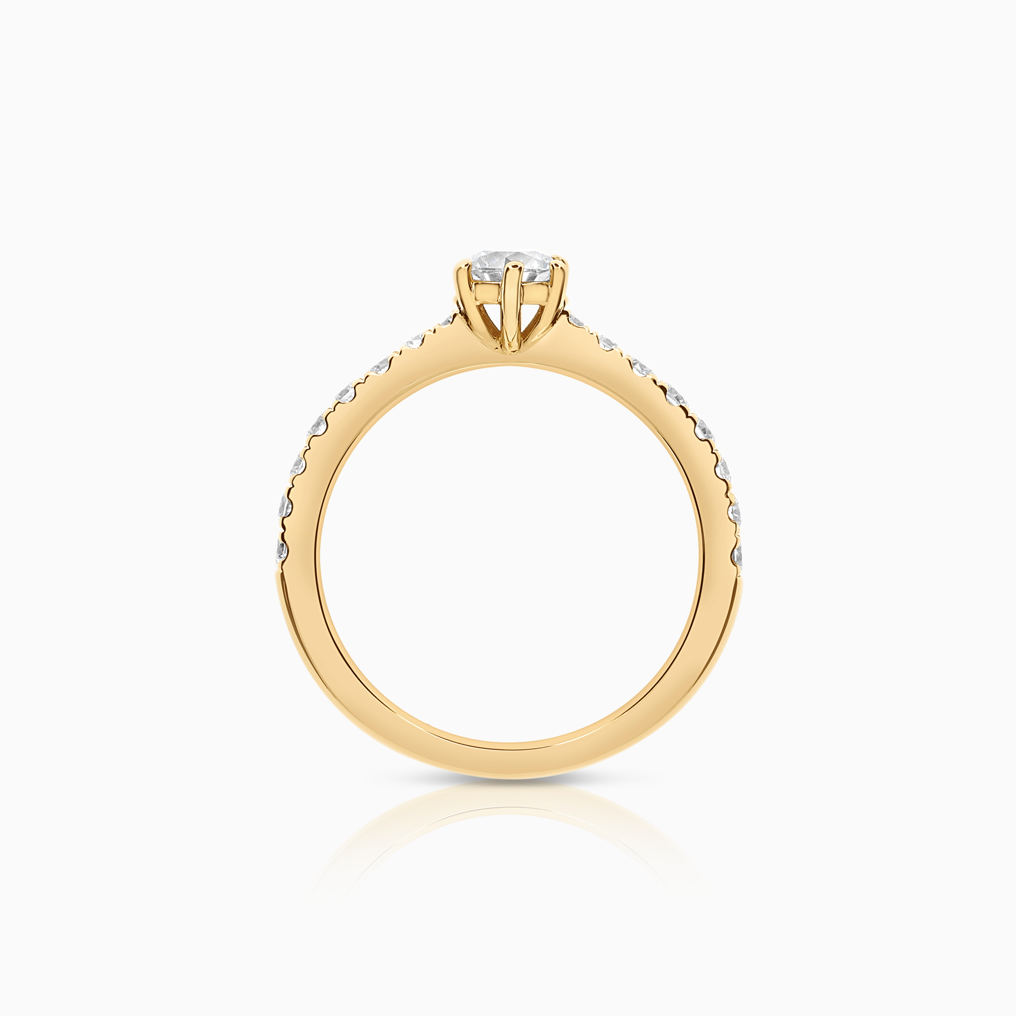 Side stone ring 0.83ct 18K gold