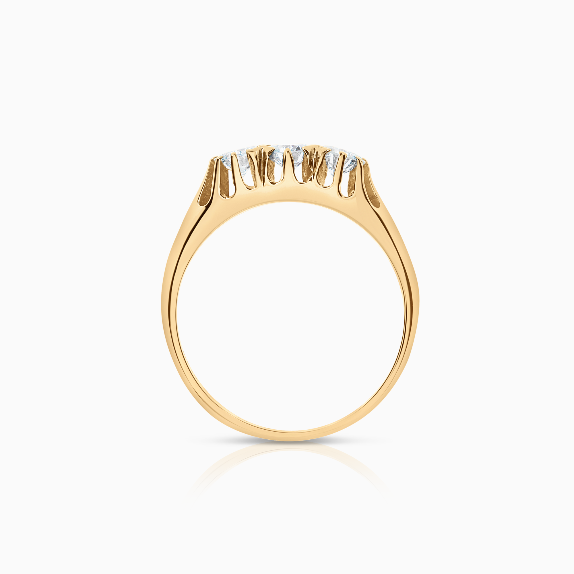 Three-stone ring 0.63ct 18K gold
