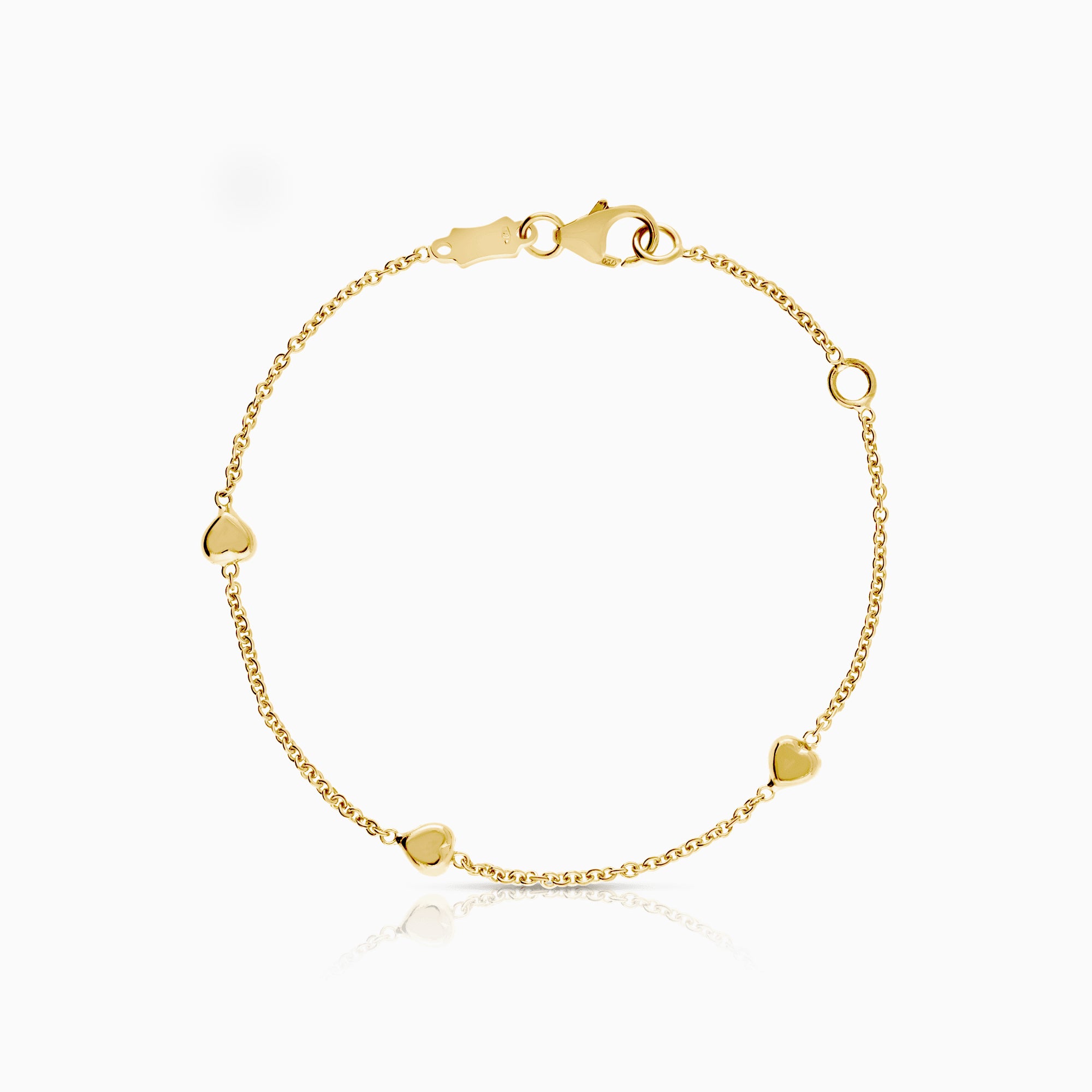 Gold bracelet with hearts 1.93g 18K gold