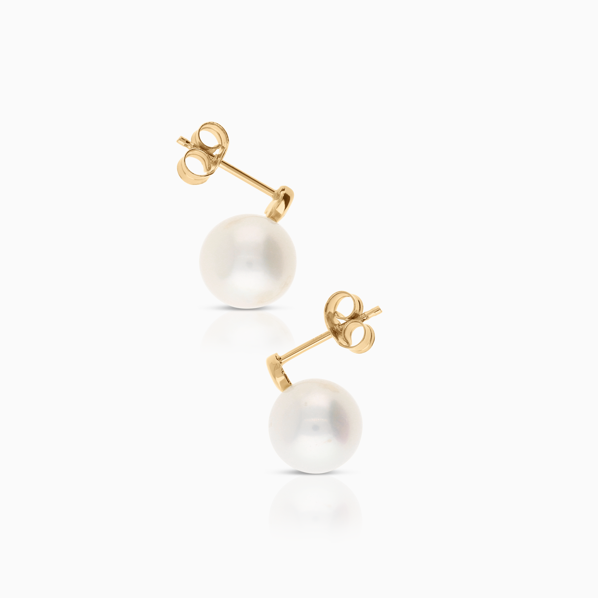 Cultured freshwater pearl earrings 0.03 ct 2.16g 18K gold