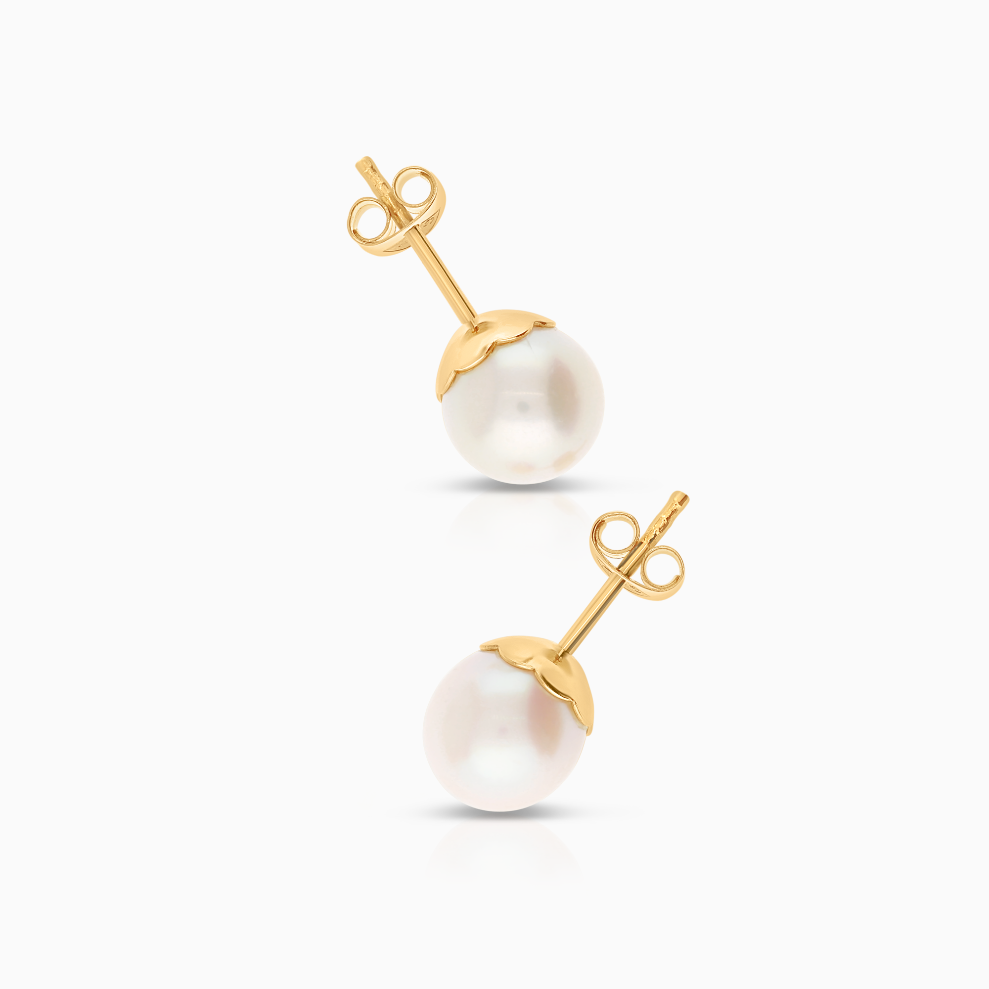 Earrings with cultured saltwater pearls, 1.88g, 18K gold