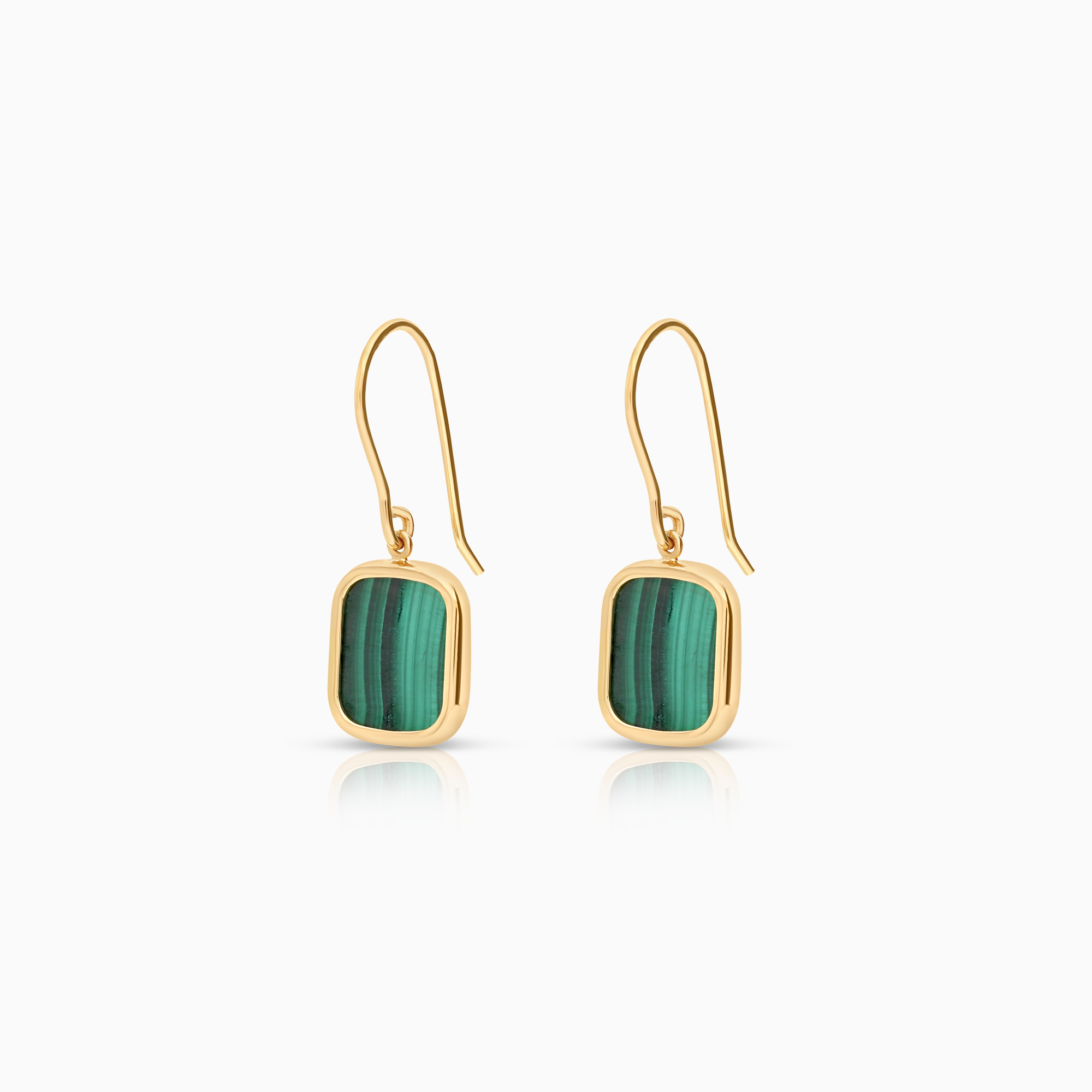 Earrings with malachite 1.90g 18K gold