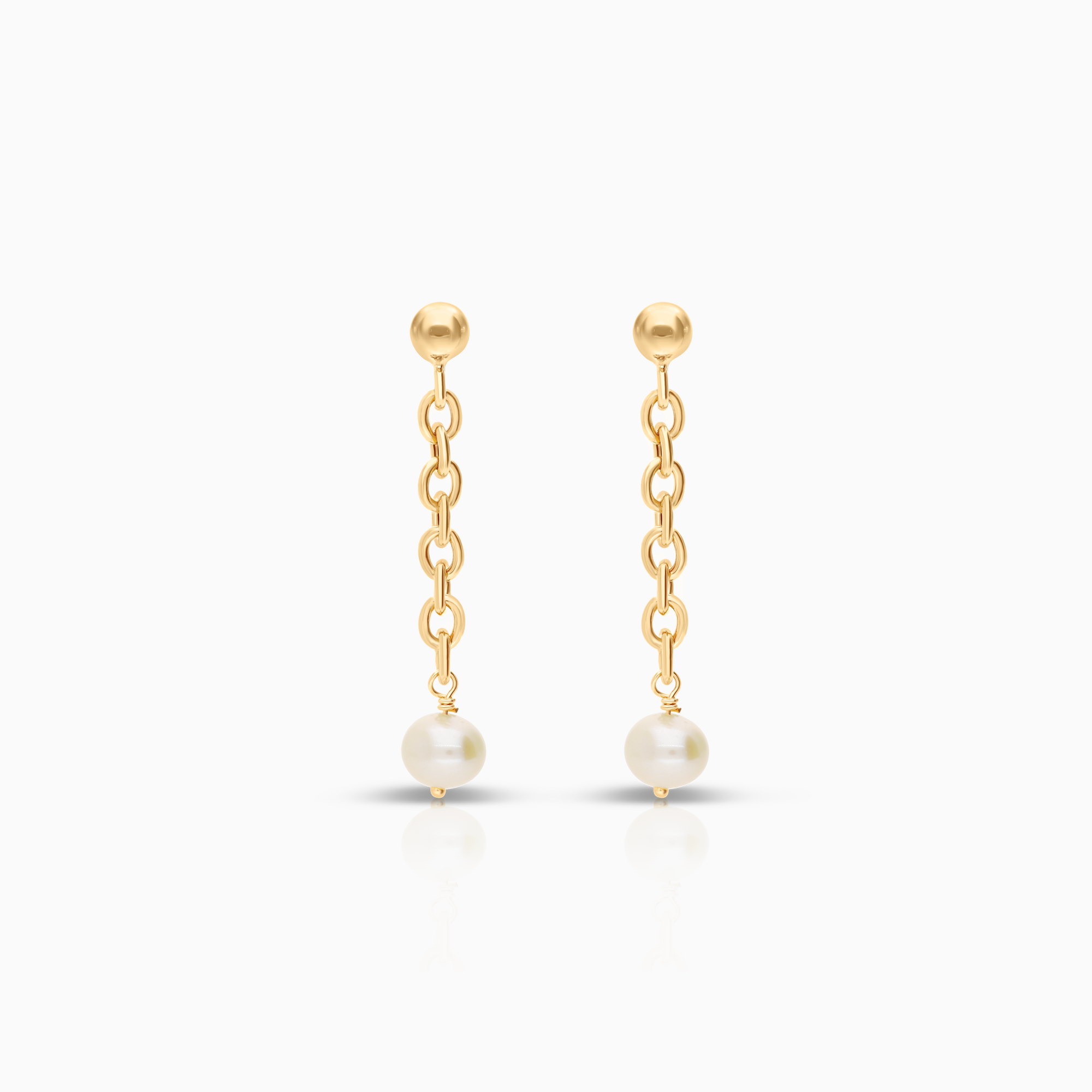 Pearl earrings with cultured freshwater pearls, 2.15g, 18K gold