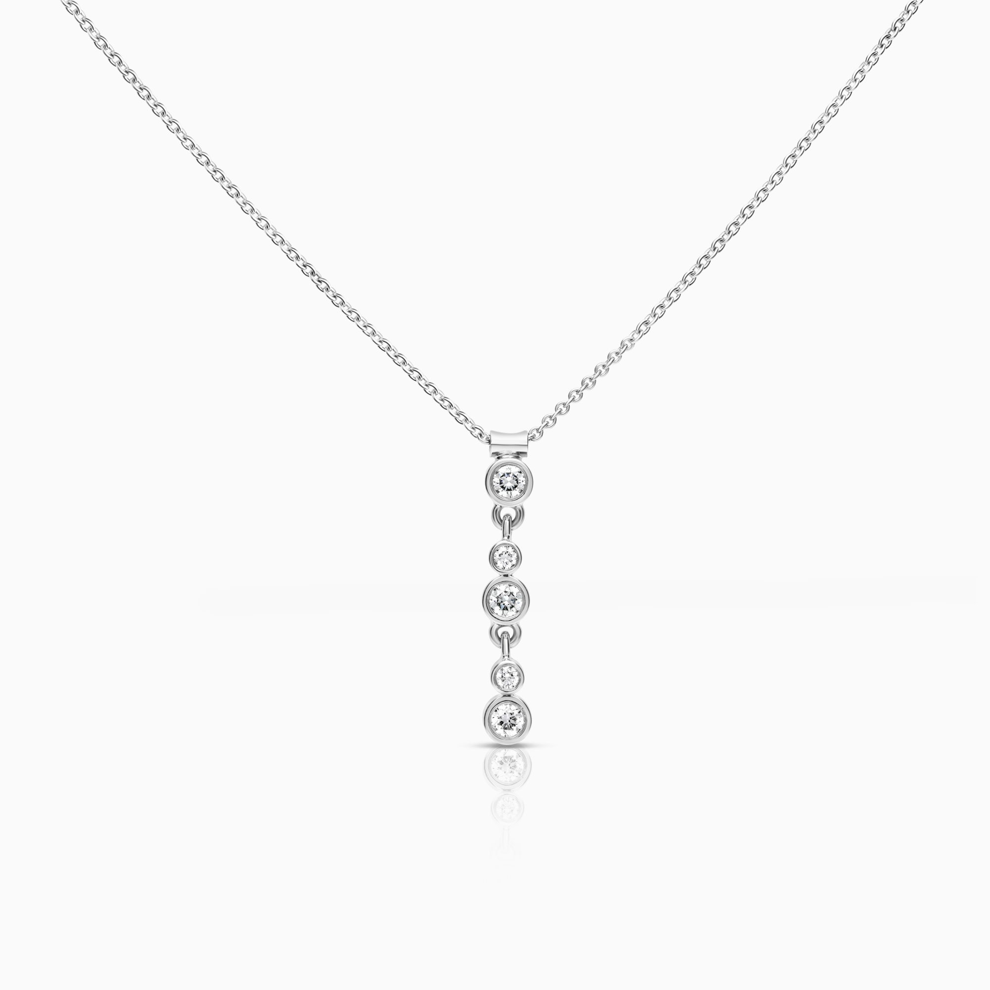 Necklace with diamond pendant 0.30ct 18K white gold