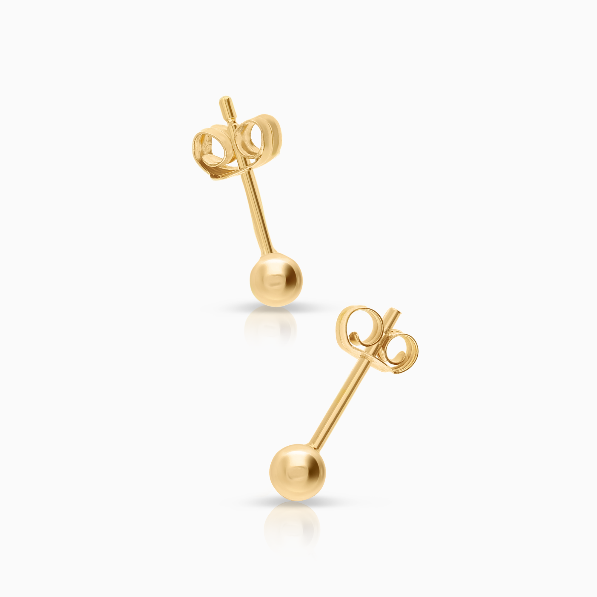 Gold stud earrings ball 0.34g 18K gold