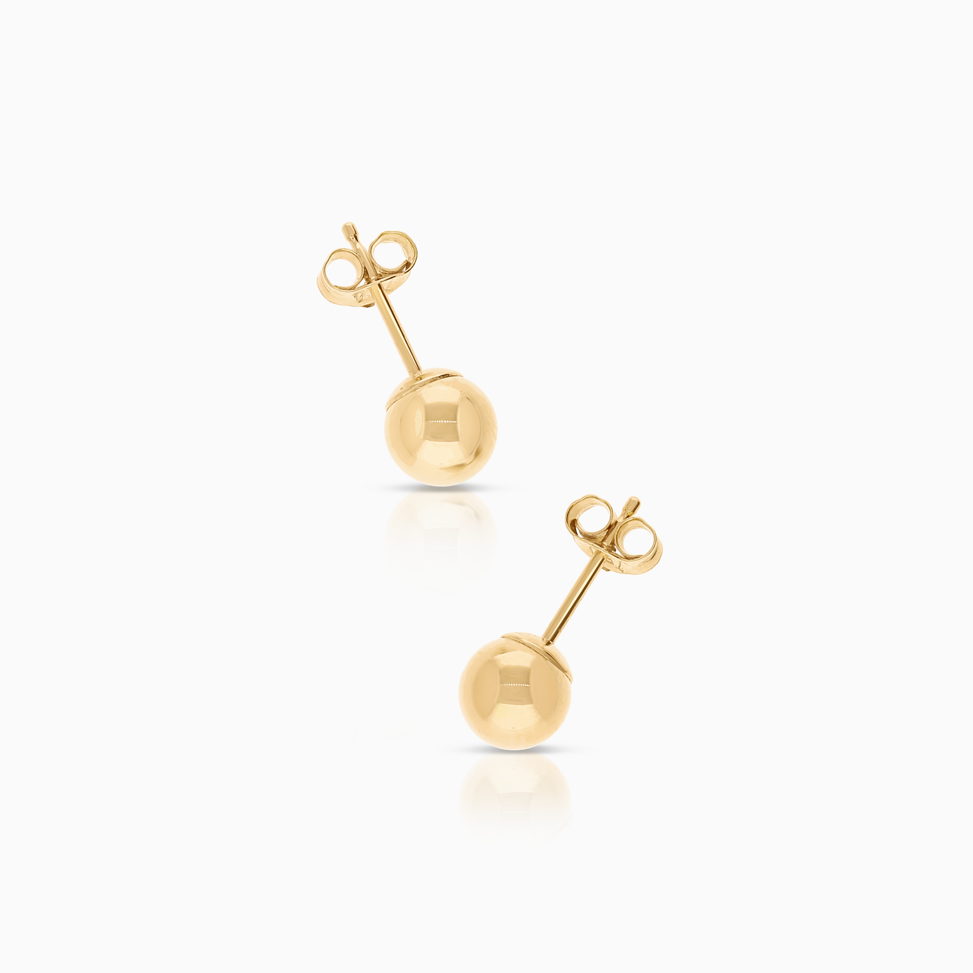 Gold stud earrings ball 0.37g 18K gold