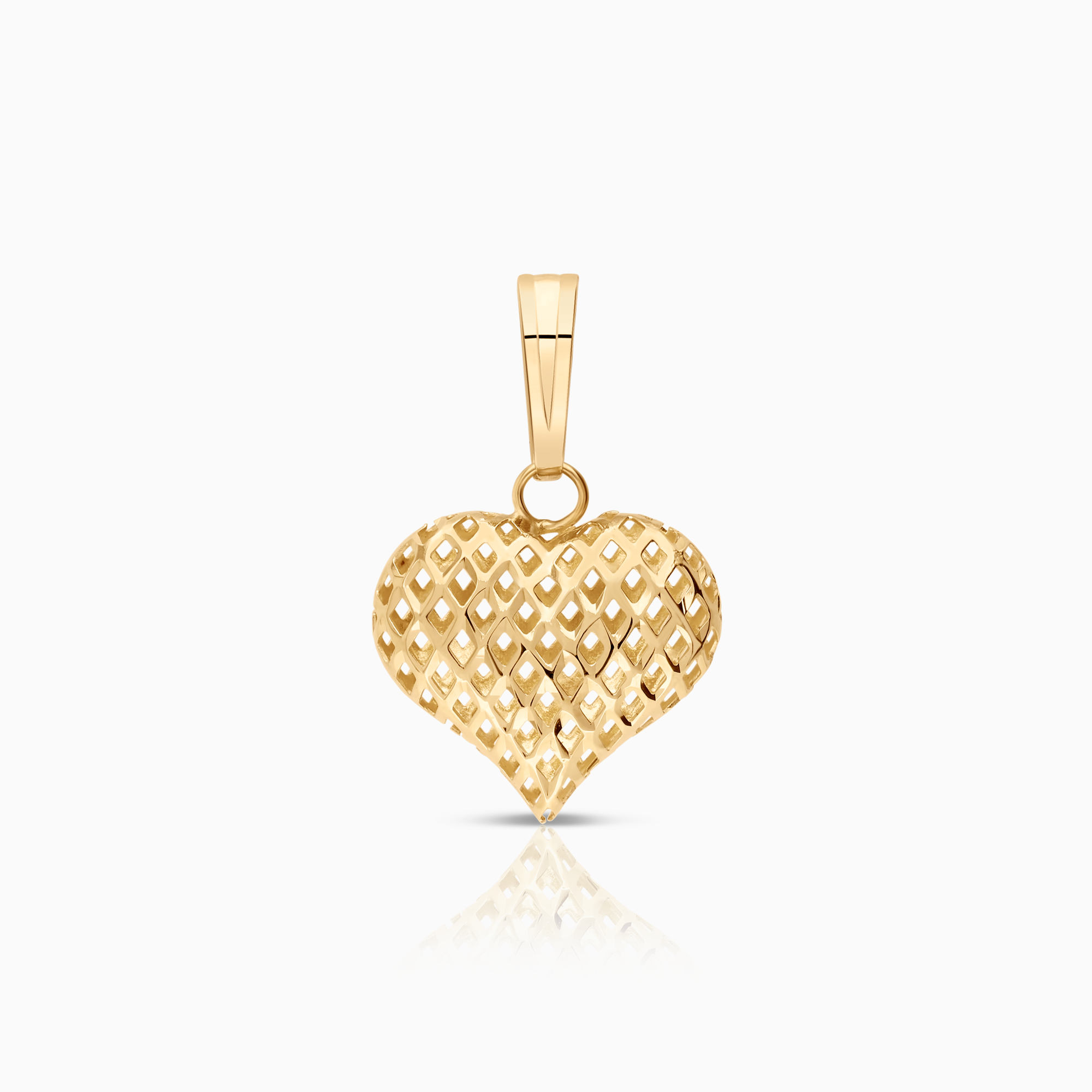 Heart pendant, 0.69g 18K gold.