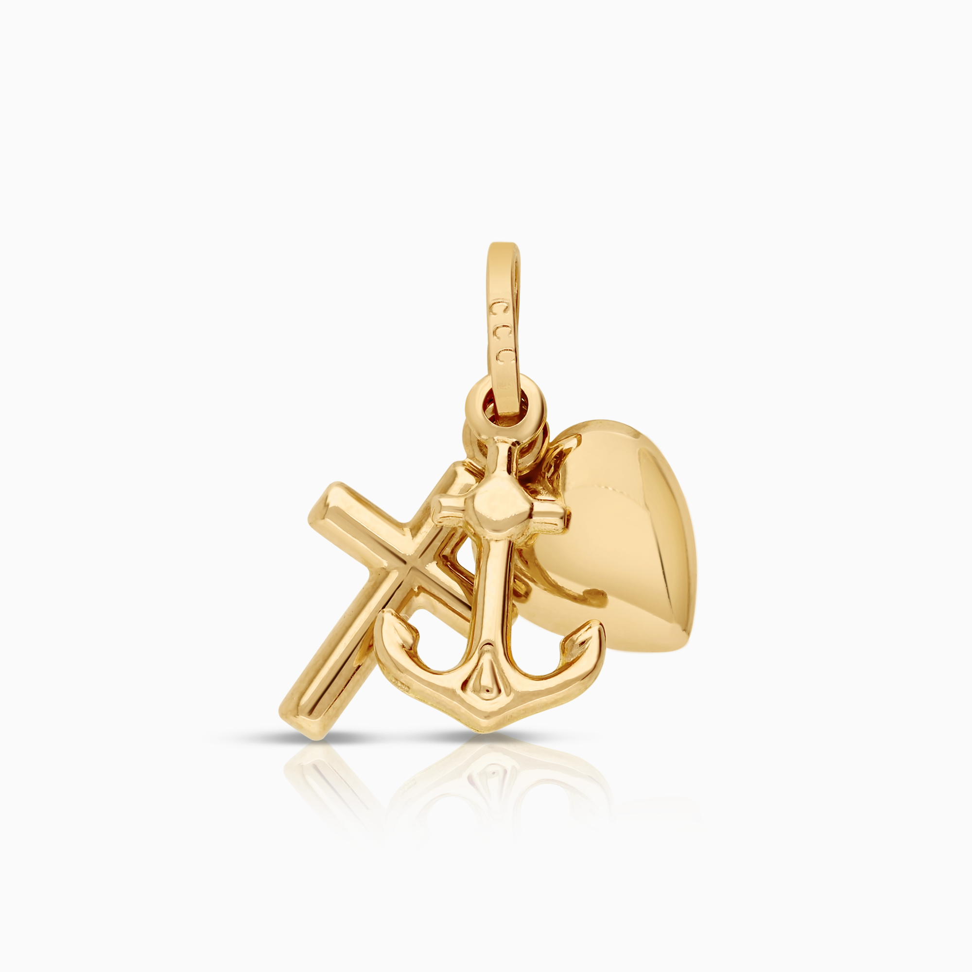 Faith, Hope & Love pendant, 1.07g 18K rose gold