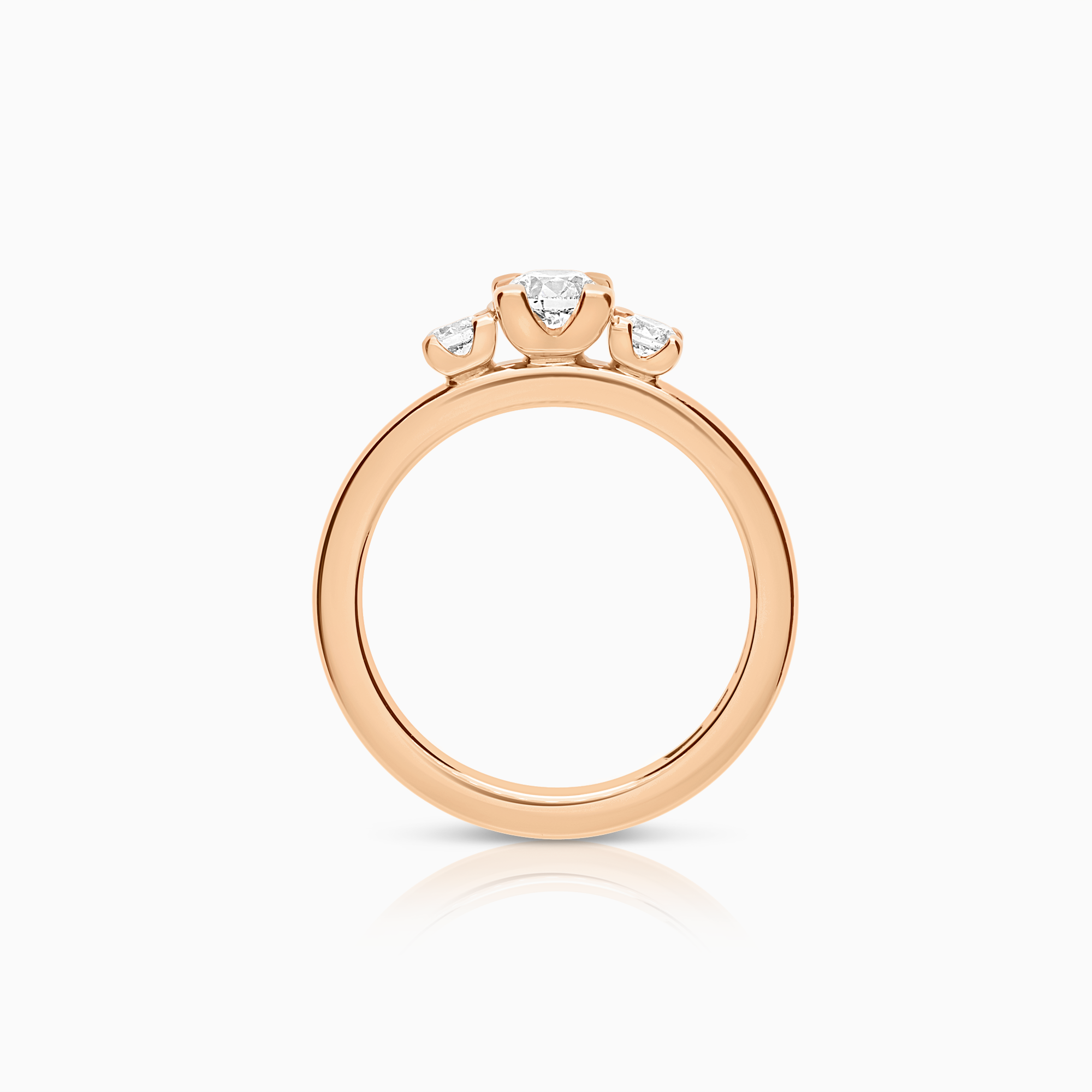 Trestensring 0,46ct 18K roségull
