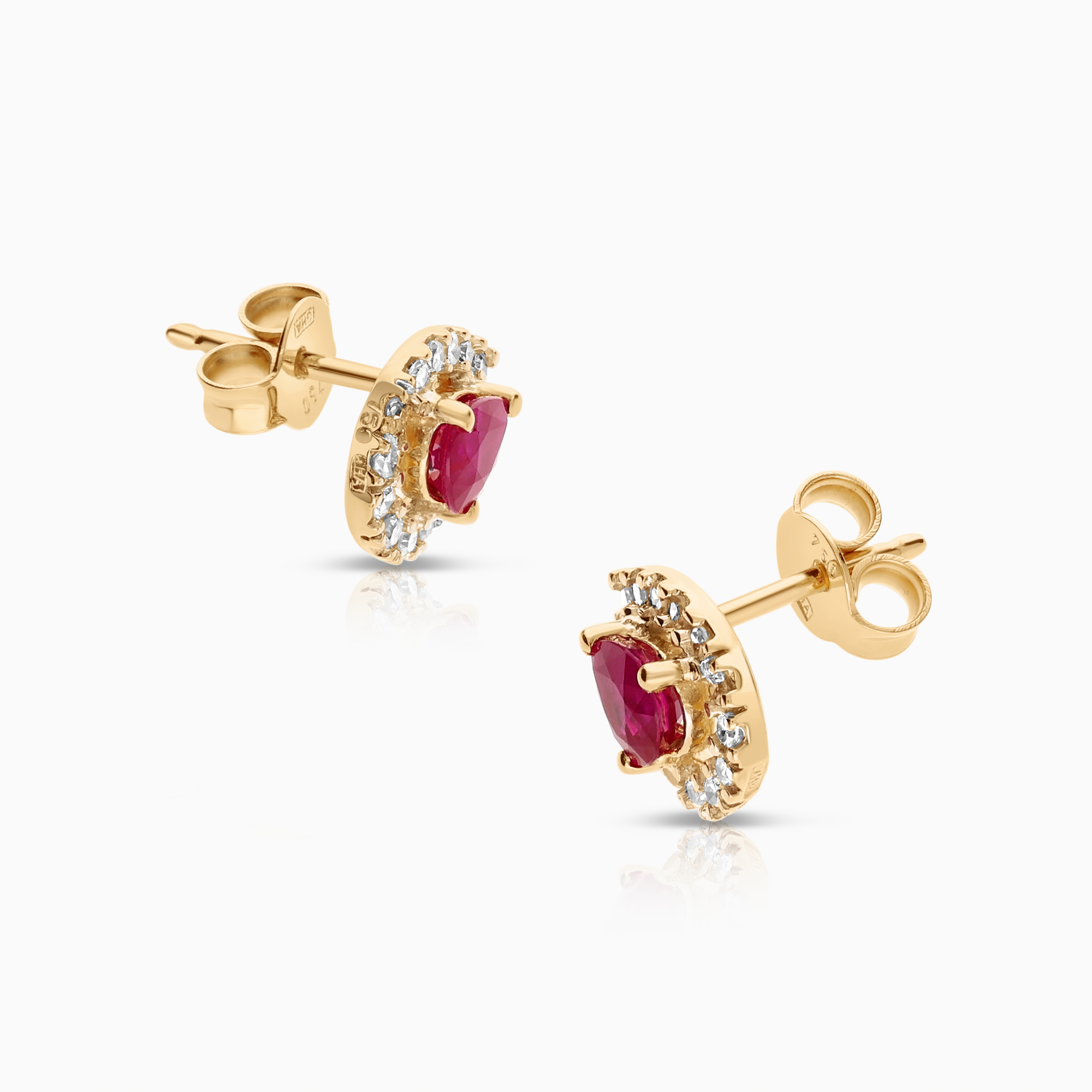 Gemstone earrings rubies 1.99g 18K gold