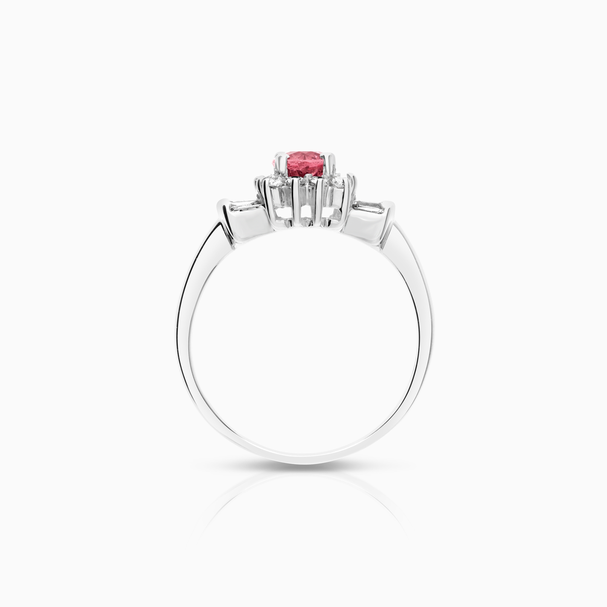 Gemstone ring tourmaline and diamonds 0.52ct 18K white gold