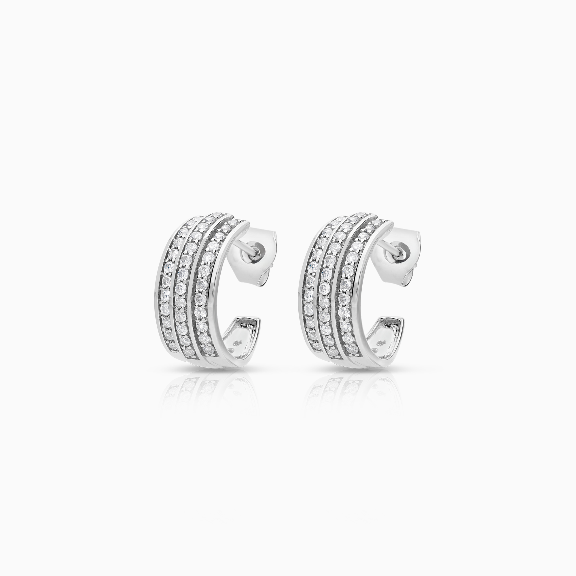 Diamond earrings 0.44ct 9K white gold