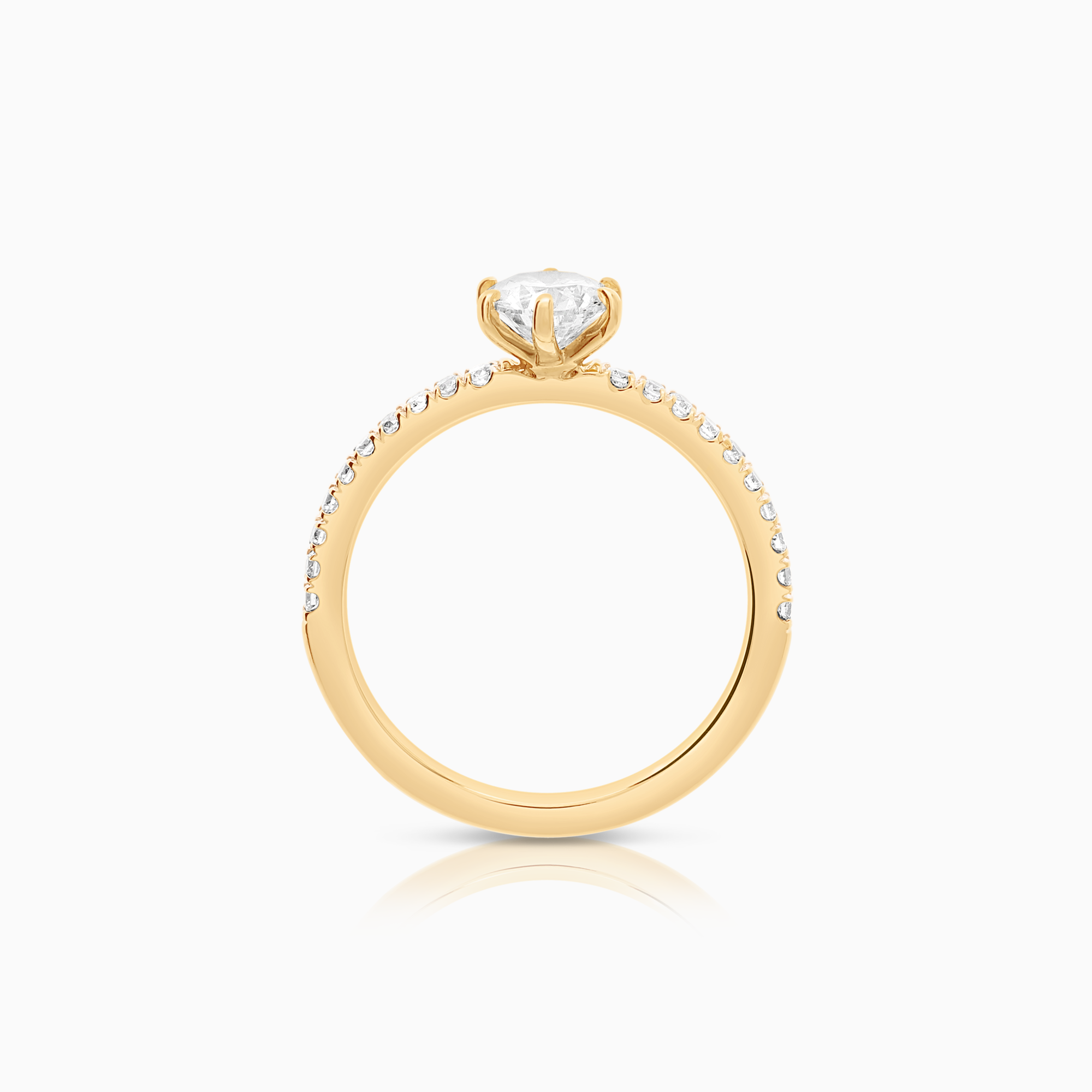 Sidostensring 0,65ct 18K guld