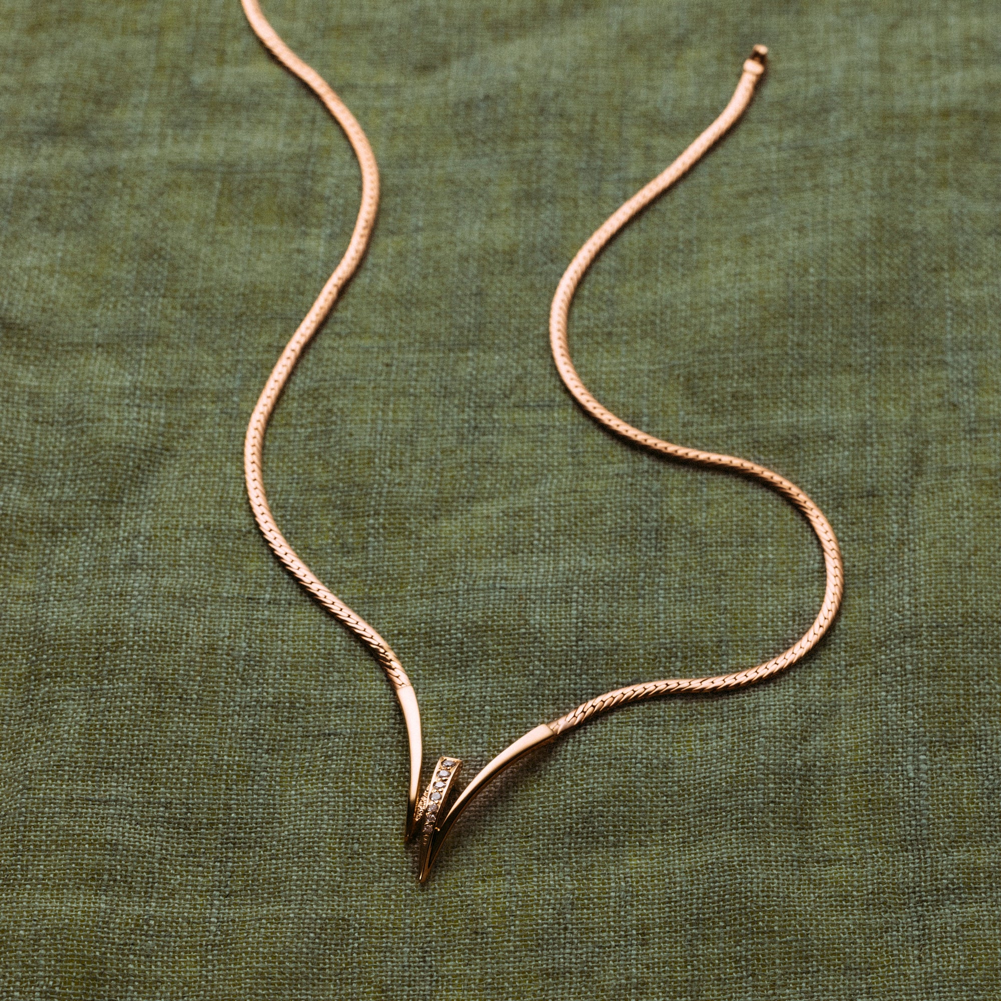 Diamond necklace 0.13ct 18K gold