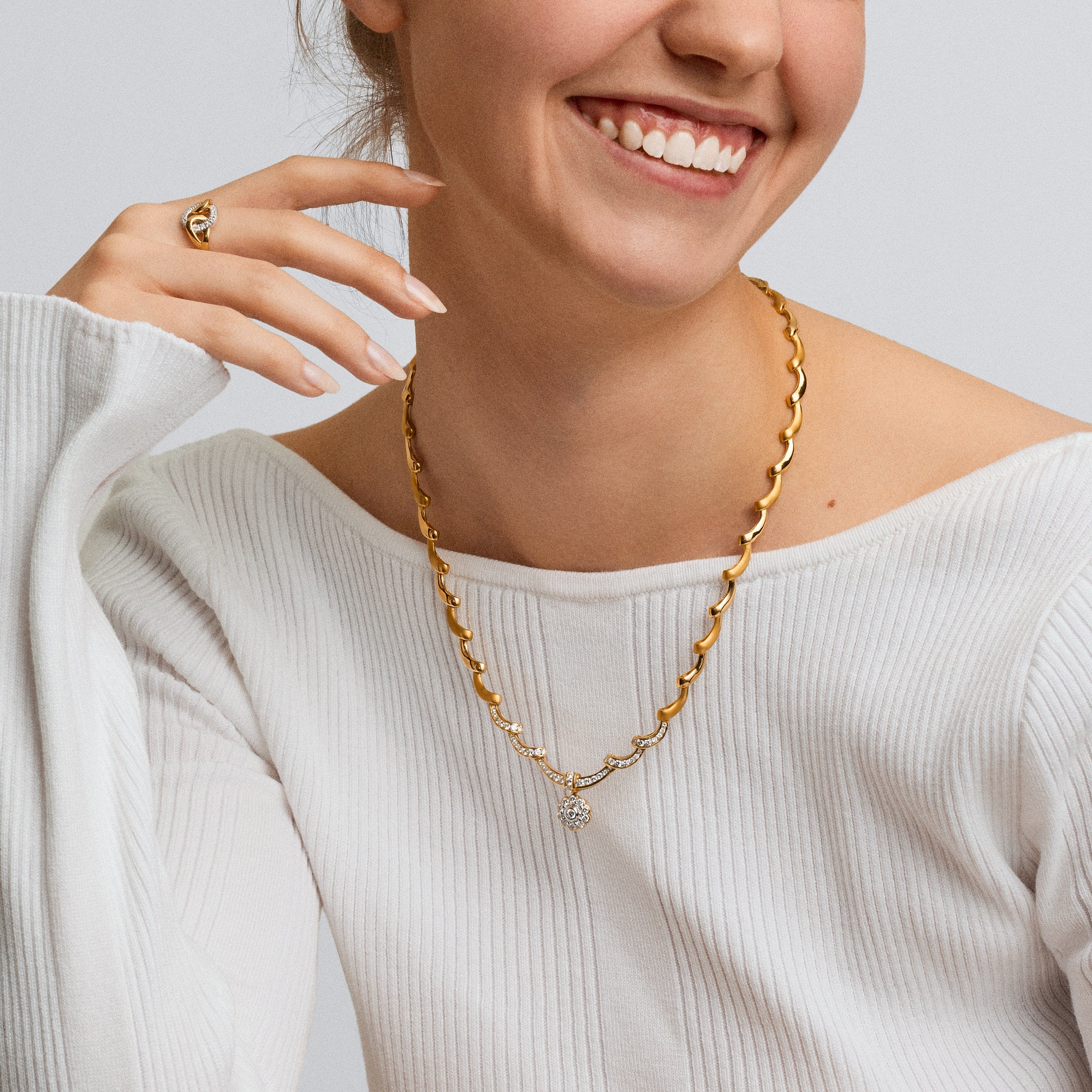 Diamantring 0,10ct 18K gull