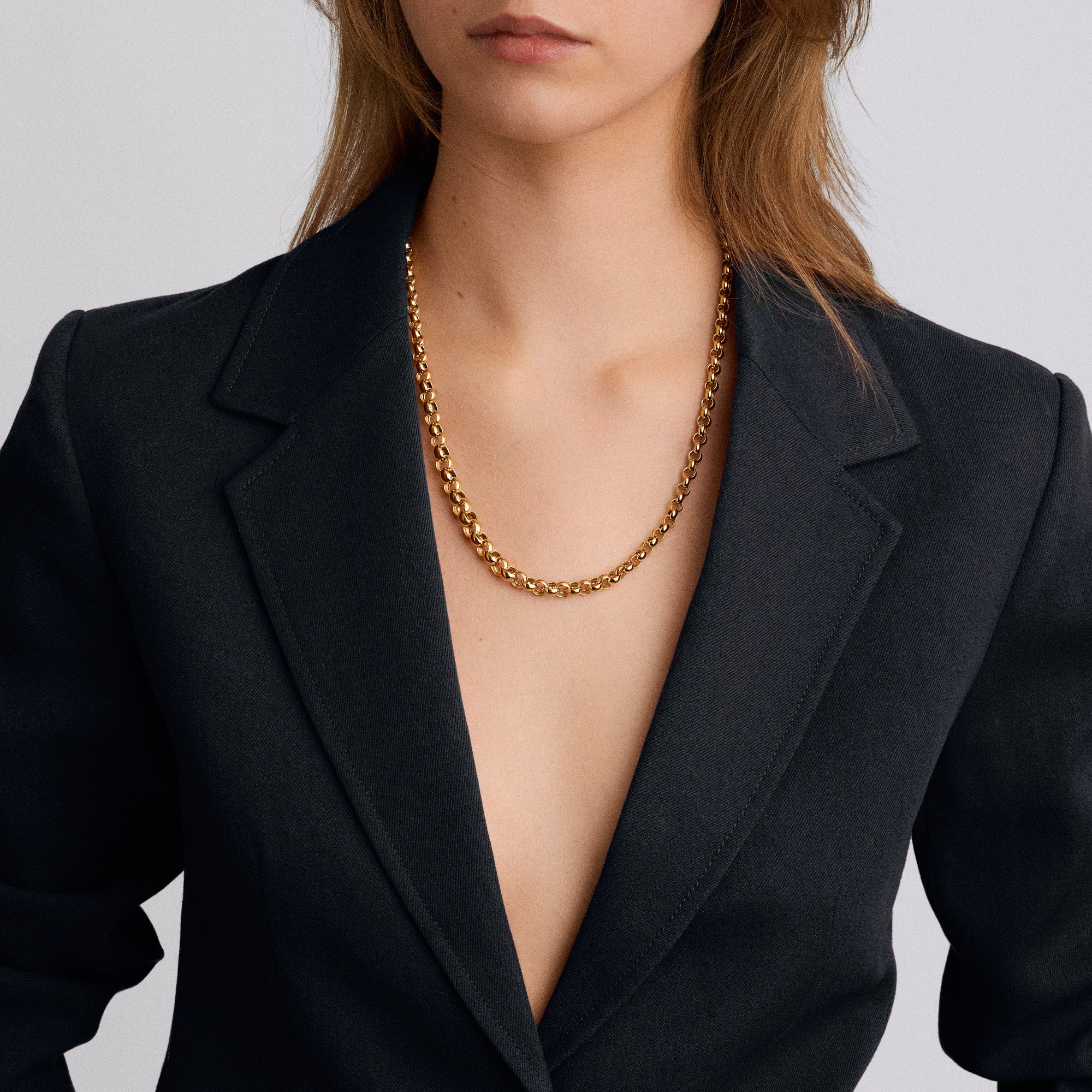 Bead chain necklace 35.19g 18K gold