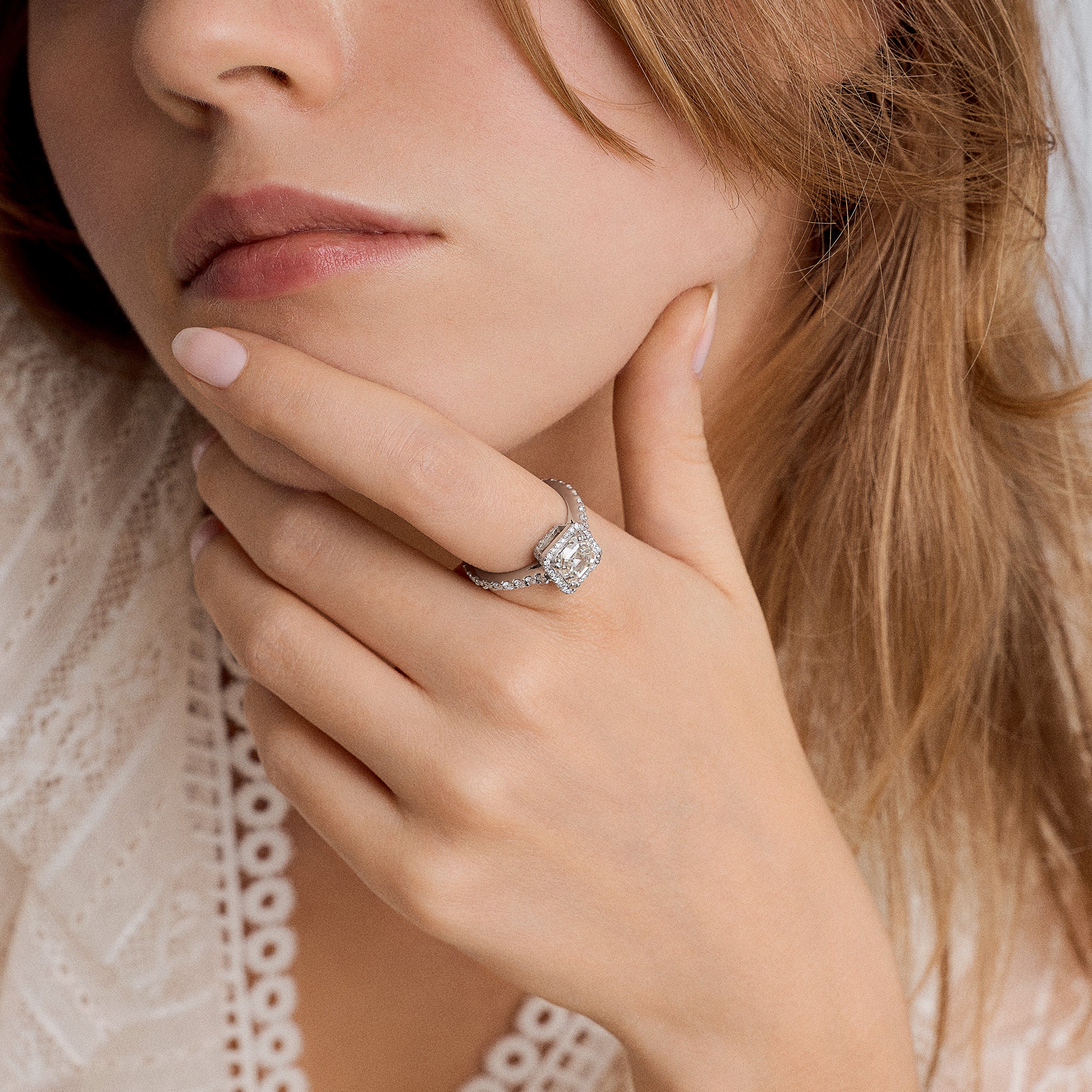 Haloring 2,83ct platina