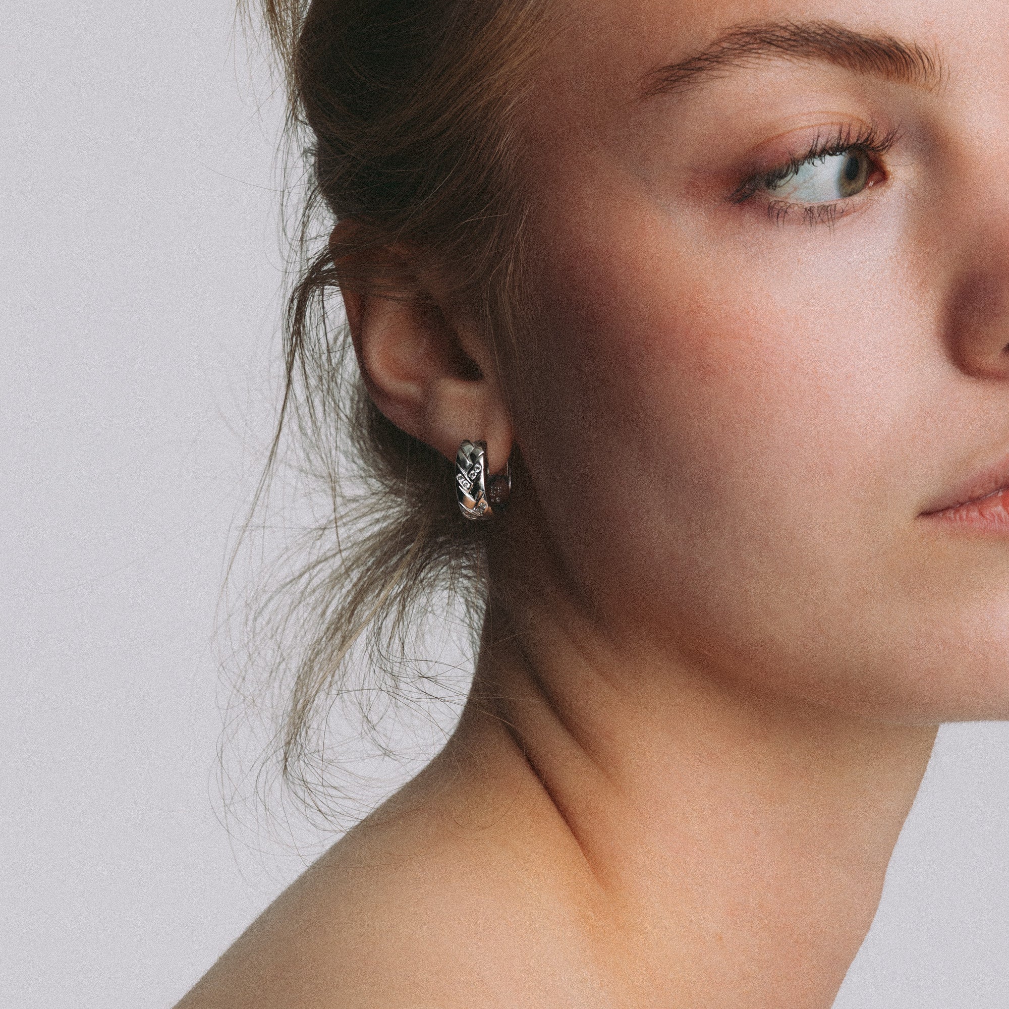 Diamantøreringer 0,18ct 18K hvitt gull