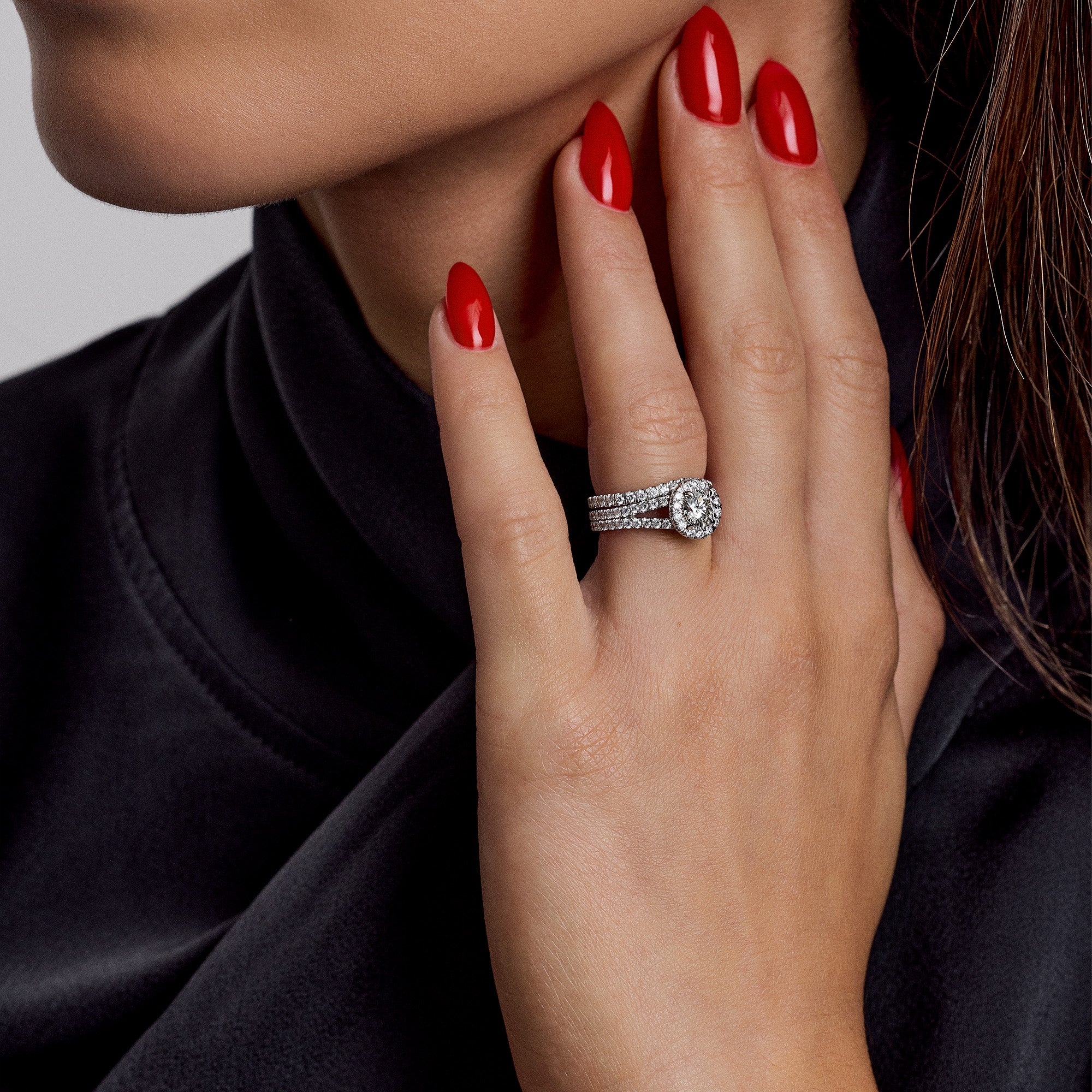 Haloring med allians 1,84ct Platina