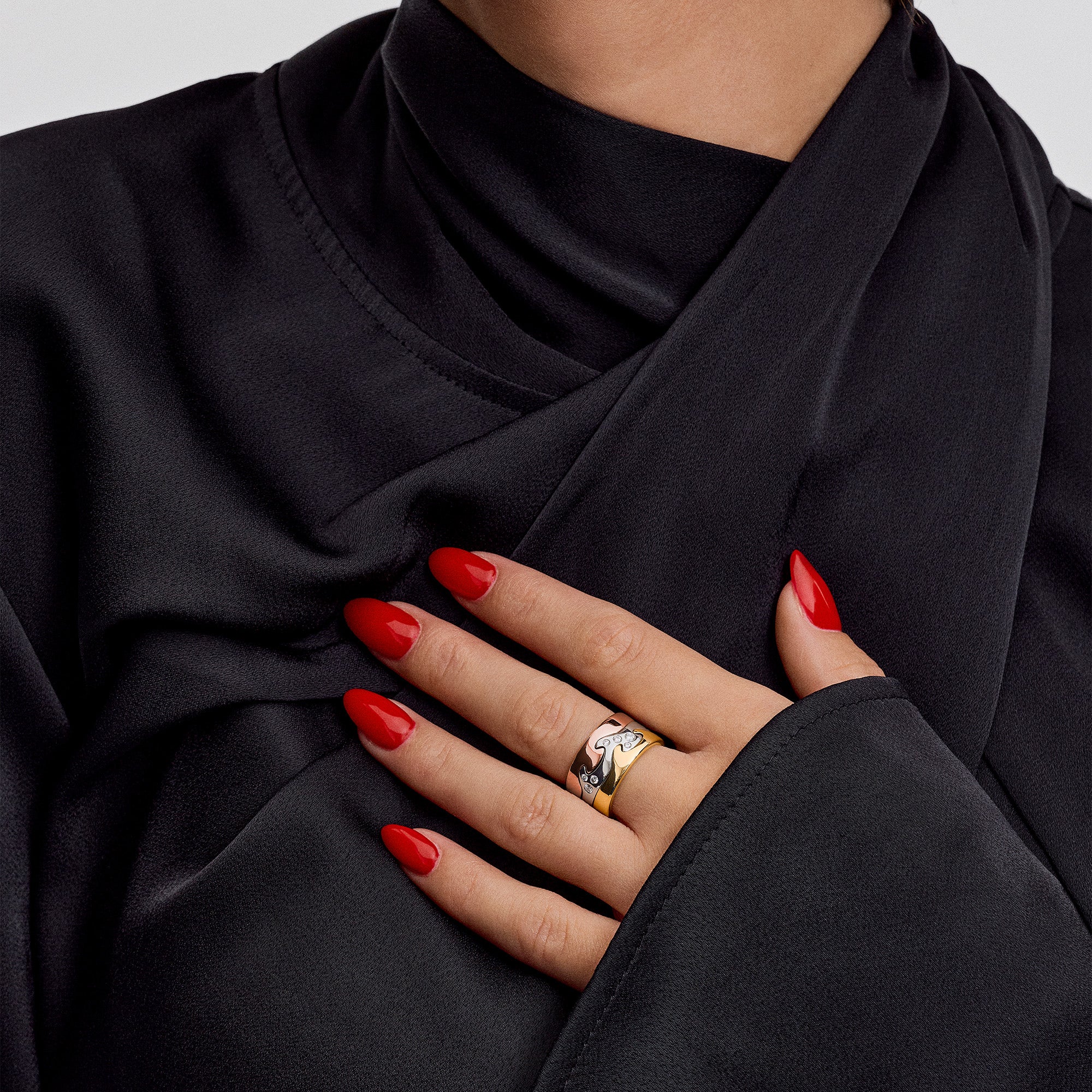 Diamantring Georg Jensen 0,16ct 18K trefärgat guld