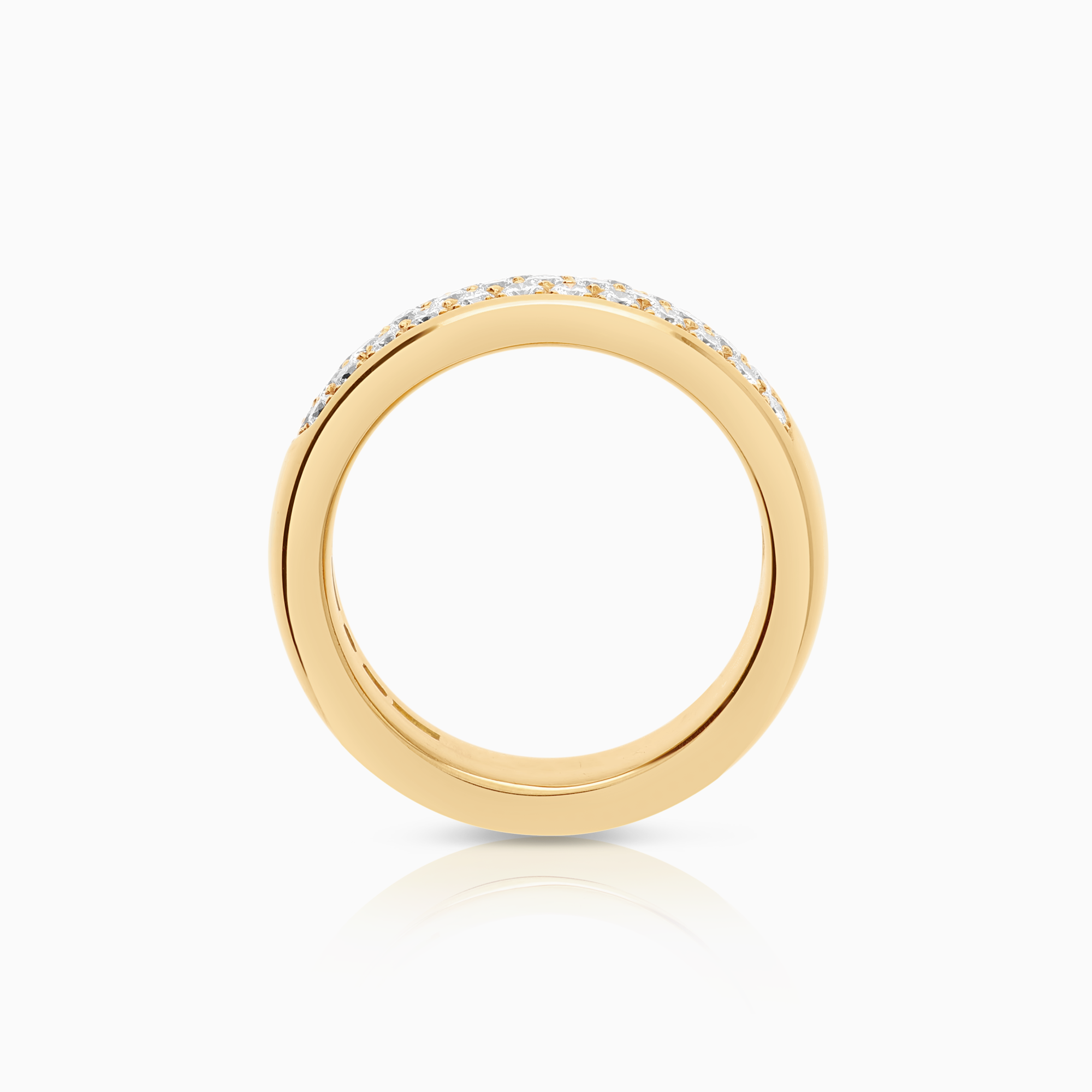 Diamond ring pavé 0.76ct 18K gold