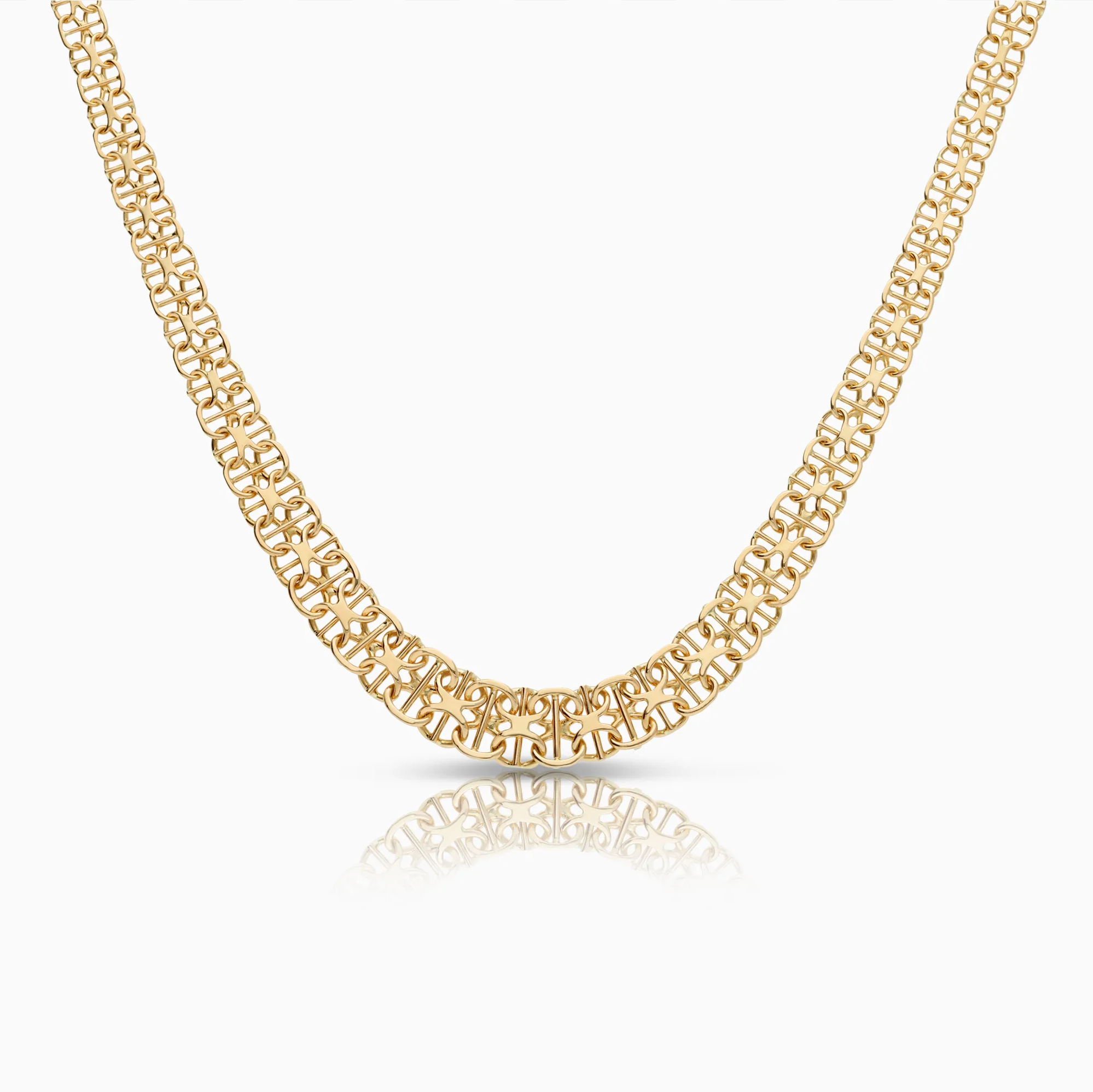 X-link necklace with bar 19.86g 18K gold