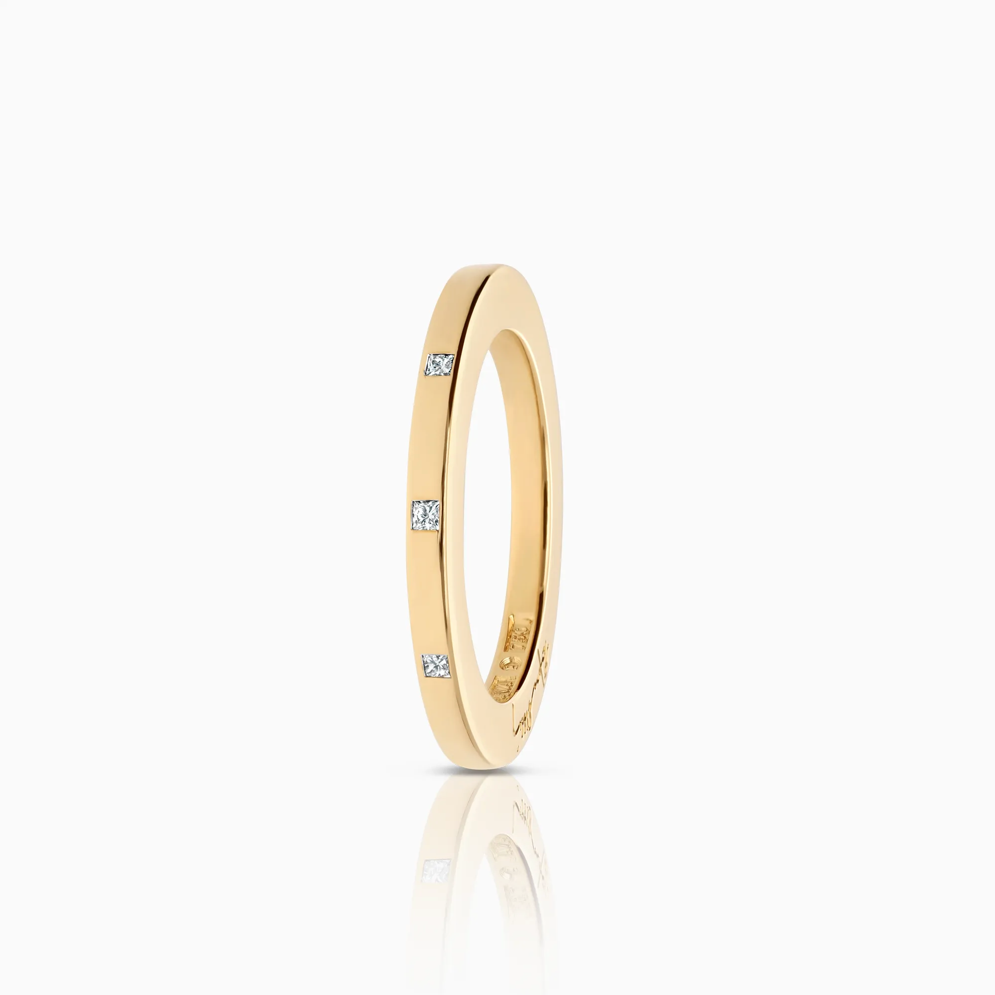 Efva Attling High & I Love You On Top Thin Ring 0.016ct 18K Gold
