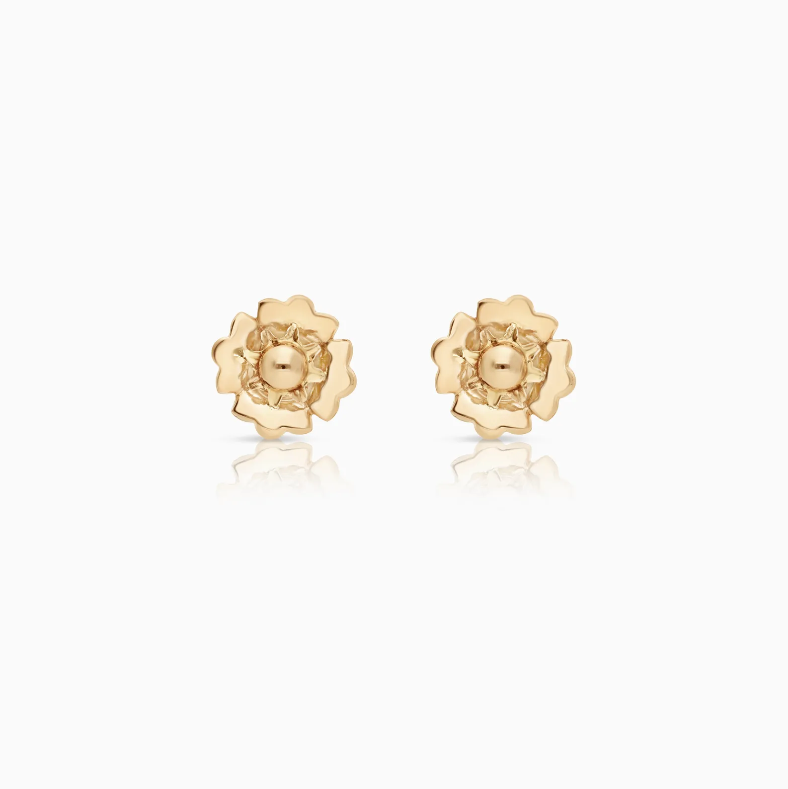 Gold earrings flowers 1.26g 18K gold