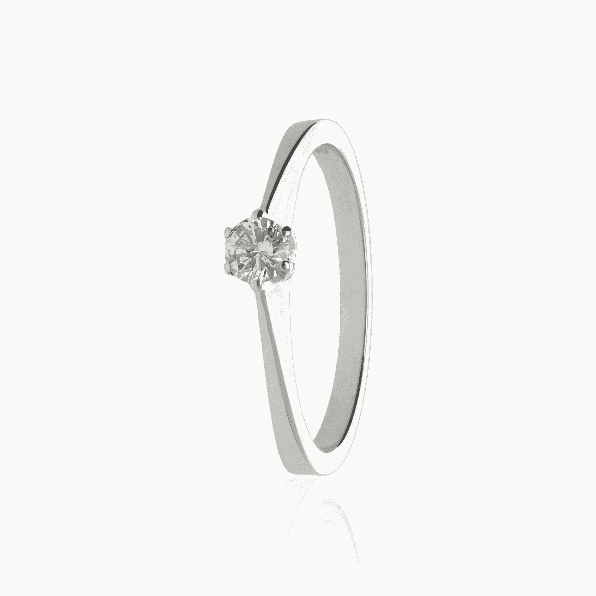 Solitaire ring 0.15ct 18K