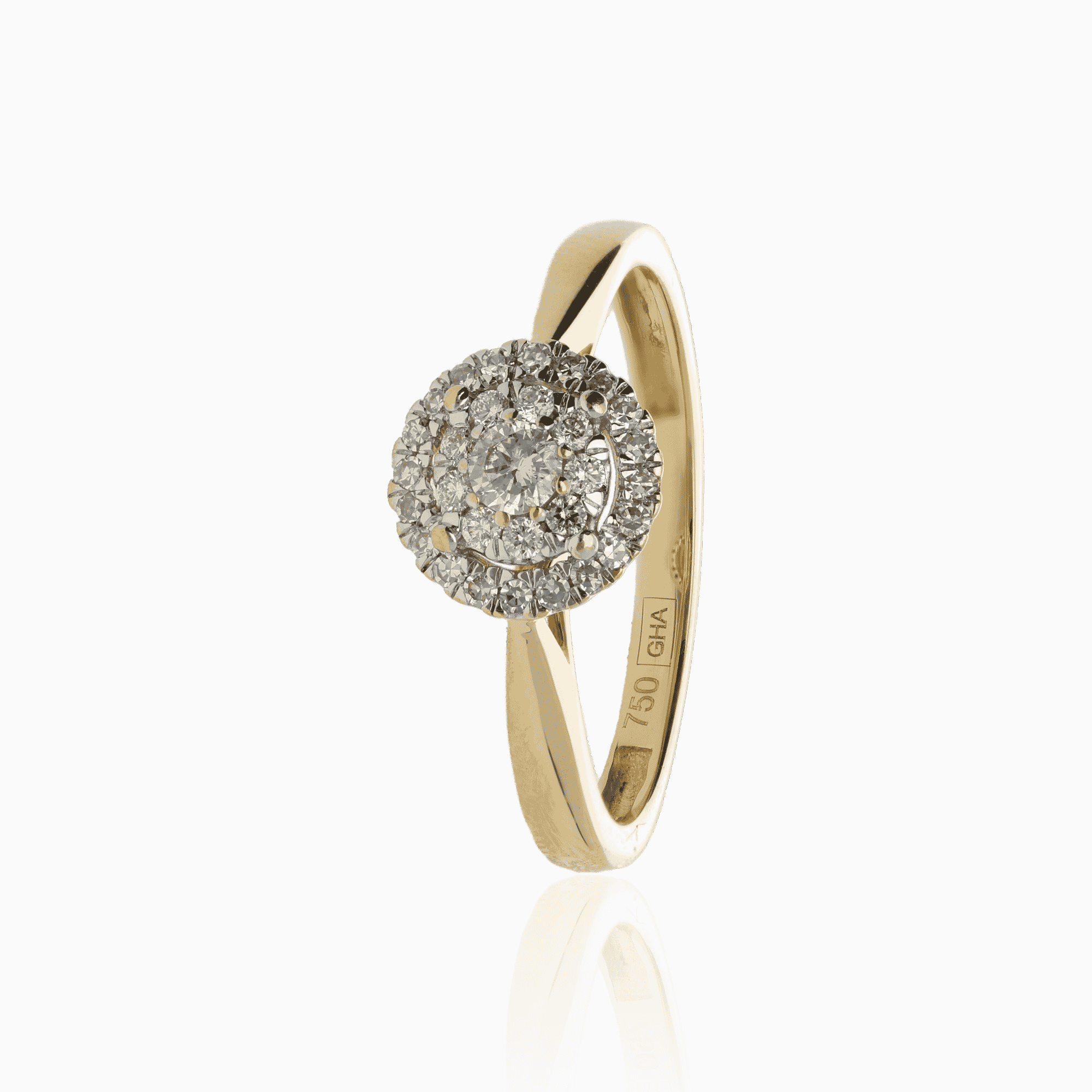 Halo ring 0.30ct 18K