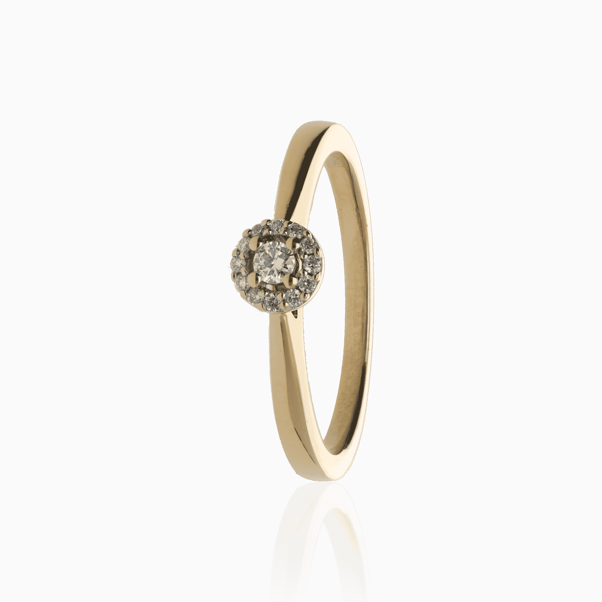 Halo ring 0.17ct 18K