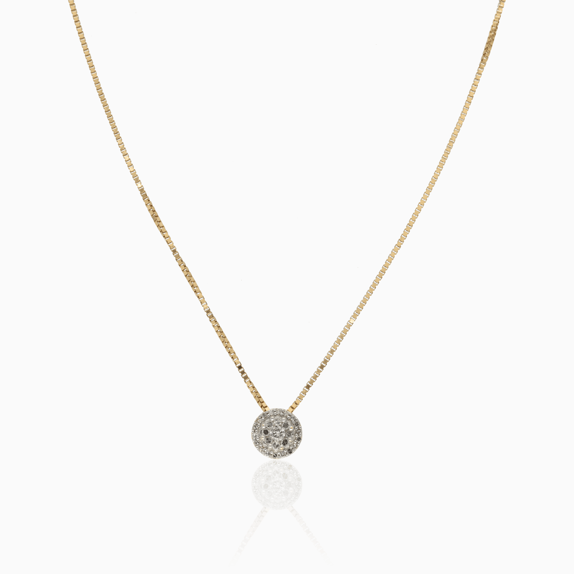 Venetian necklace with diamond pendant 0.14ct 18K