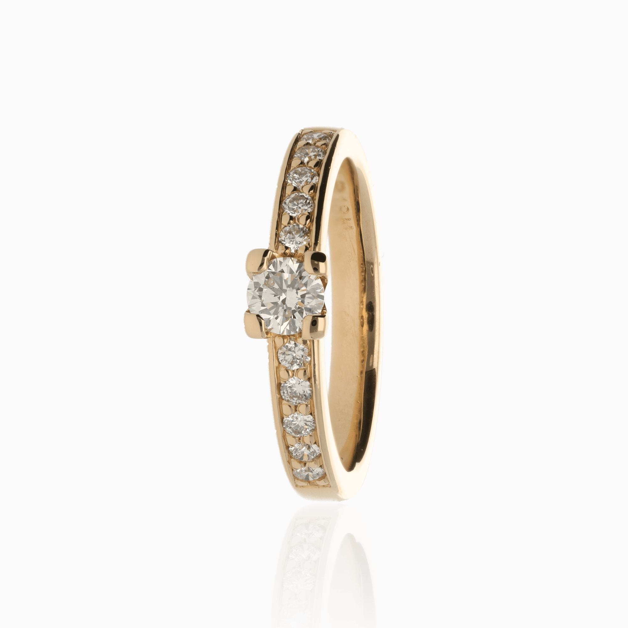 Sidostensring 0,45ct 18K