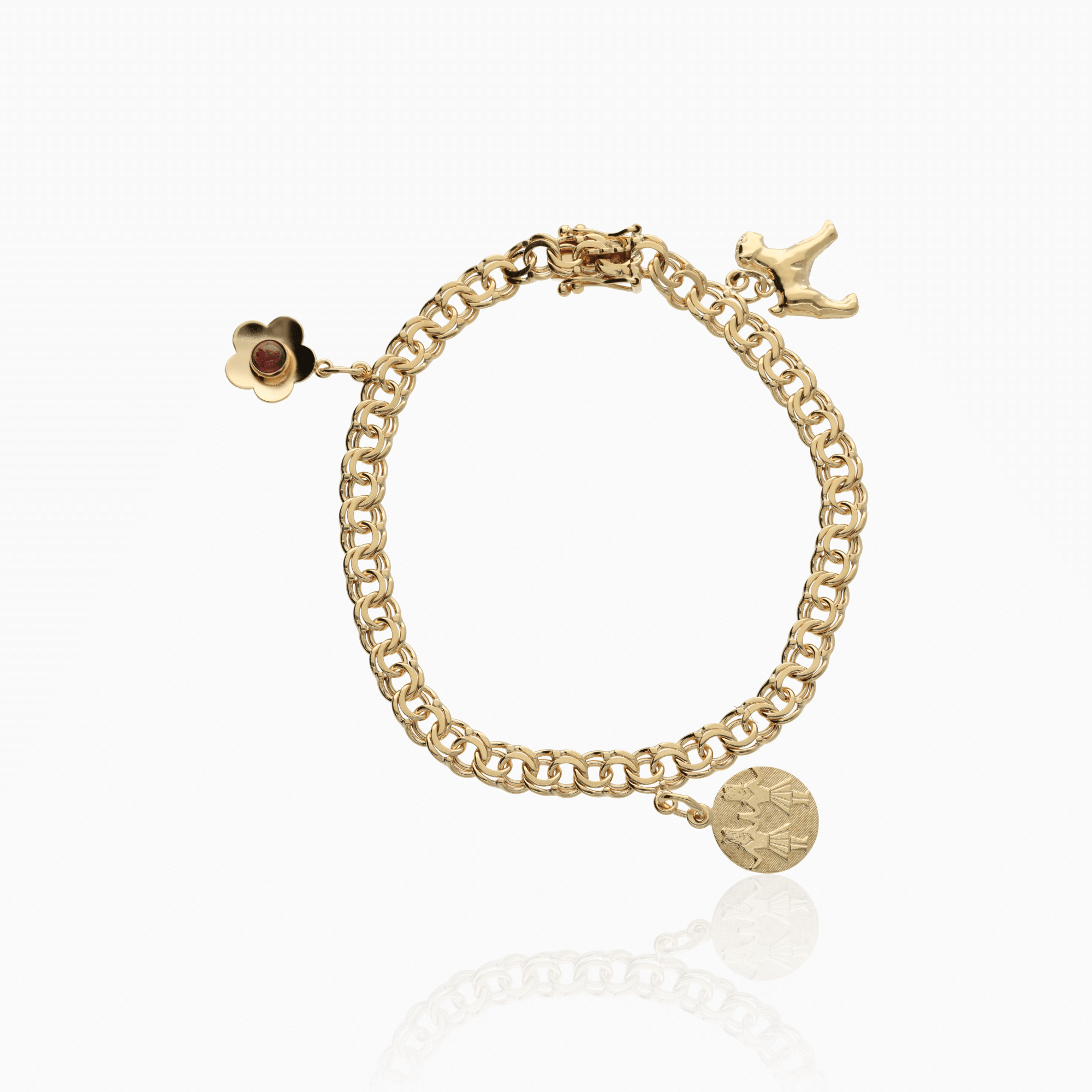 Bismarck bracelet with charms 13.70g 18K gold
