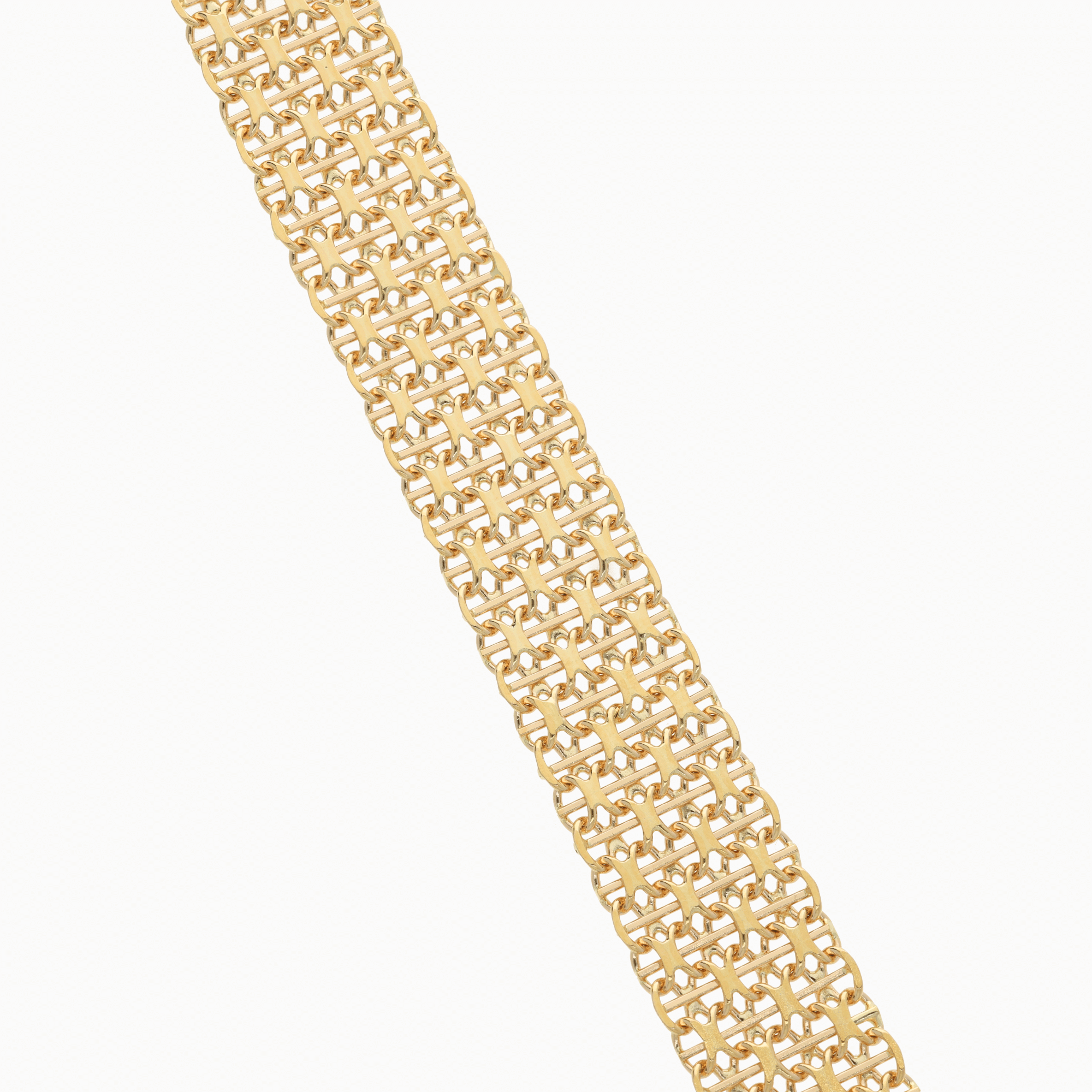 X-Link Bracelet with Bar 28.60g 18K Gold